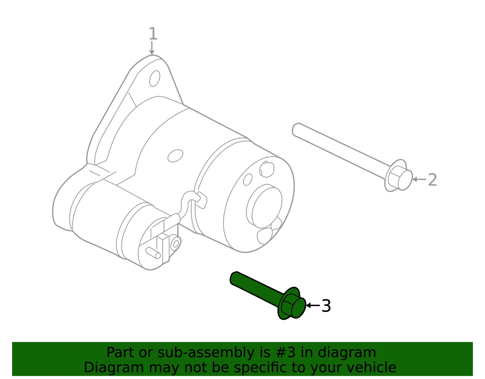 Starter Lower Bolt - Nissan (01125-A1041) - view 2