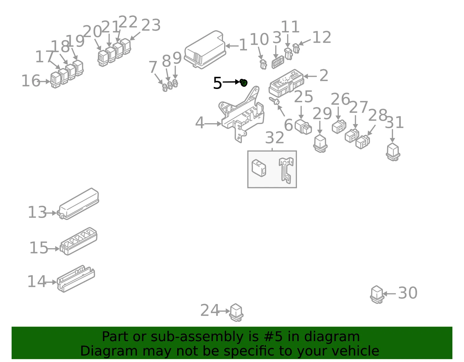 Fuse Box Grommet - Nissan (01281-00231) - view 2