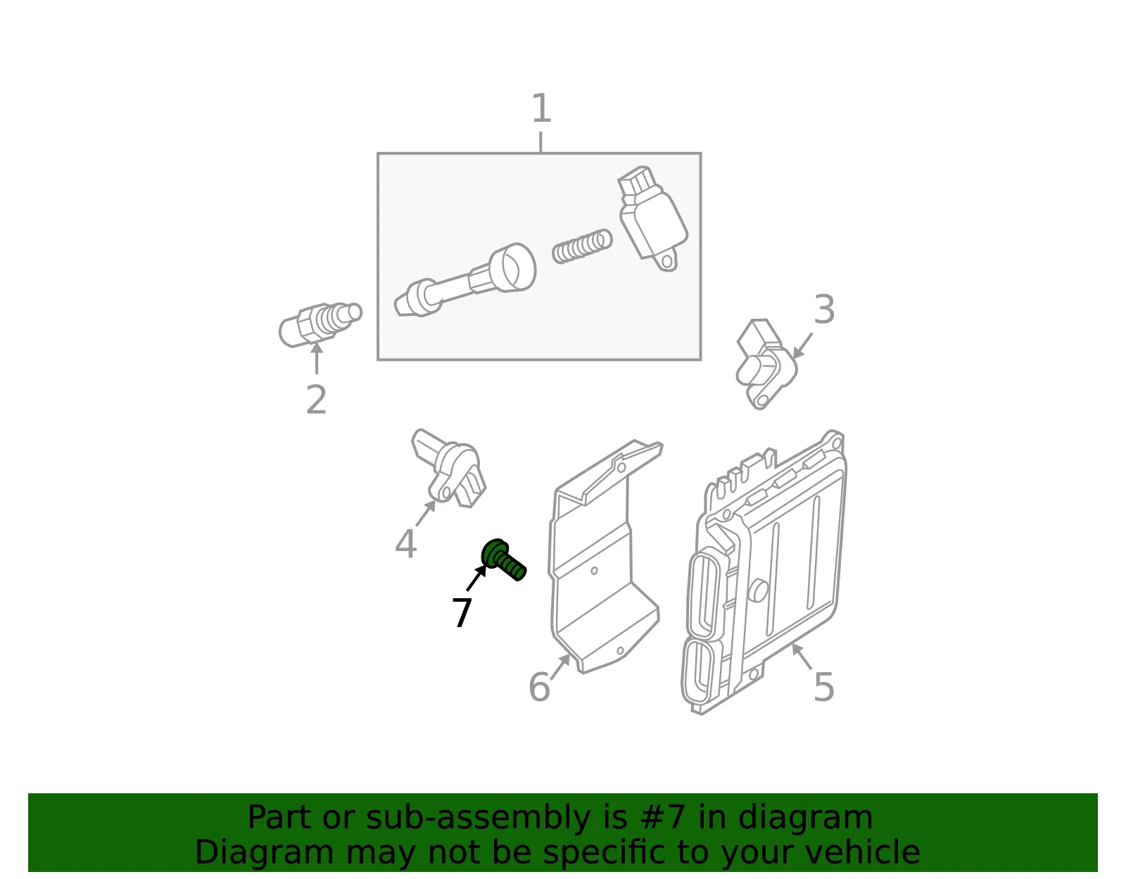 Engine Control Module (ECM) Bolt - Nissan (01436-01041) - view 2