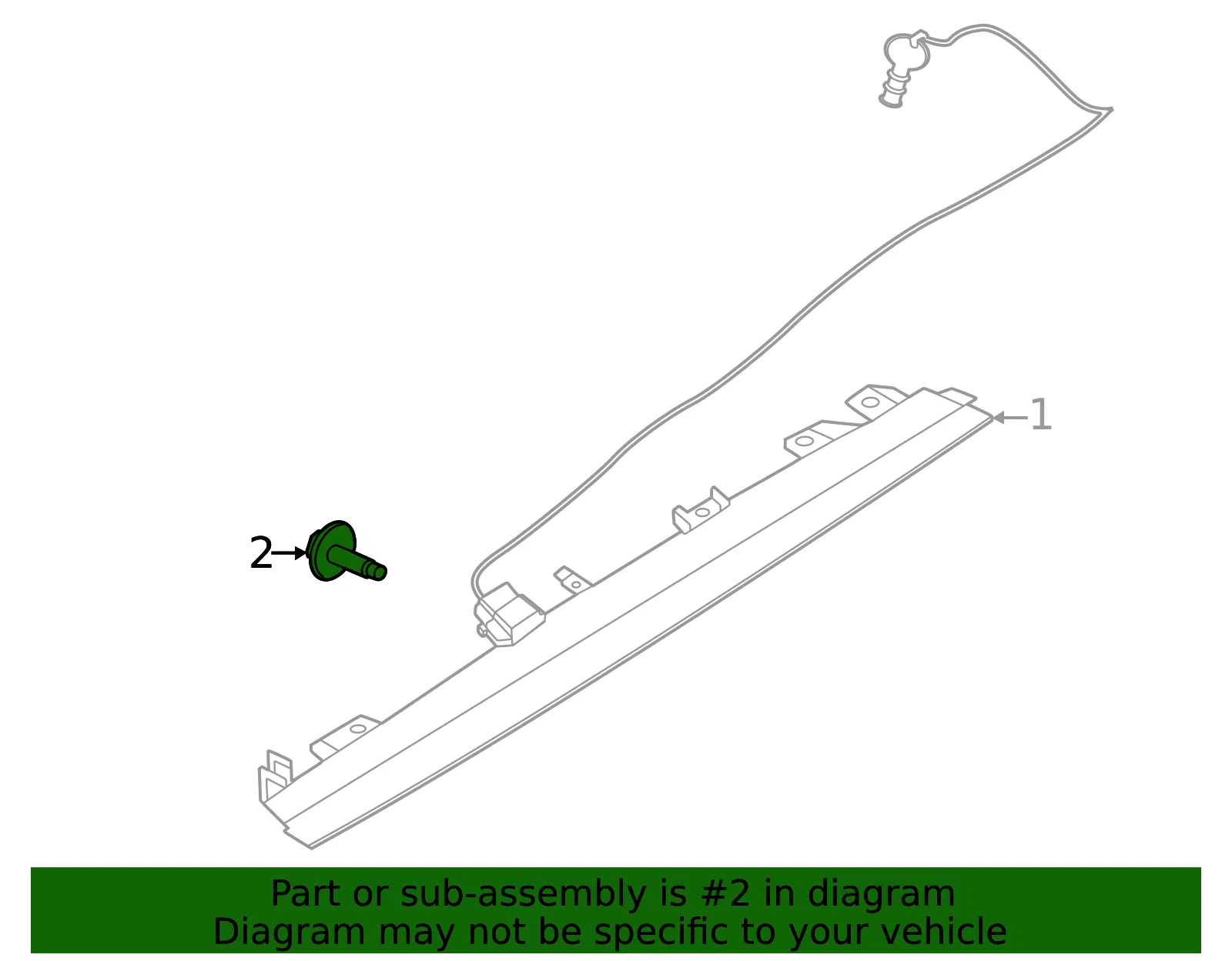 Center High Mount Stop Light Screw - Nissan (01454-A5021) - view 2