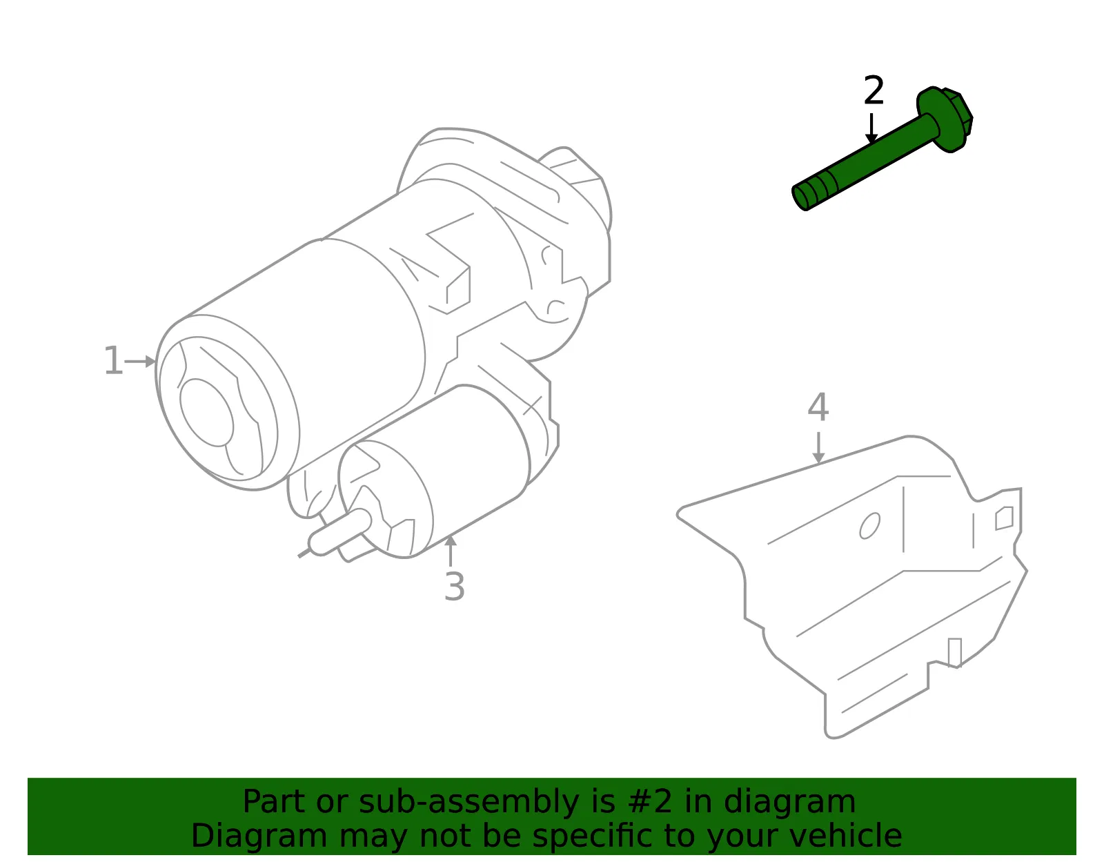 Starter Mount Bolt - Nissan (081A1-0451A) - view 2