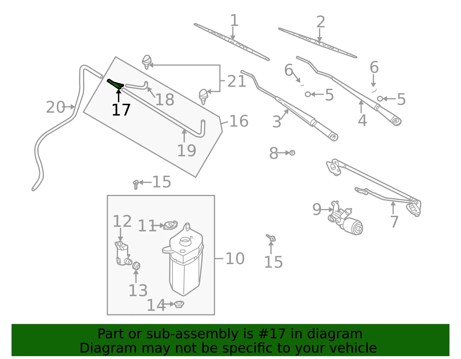 Washer Hose T-Connector - Kia (0H001-67502) - view 2