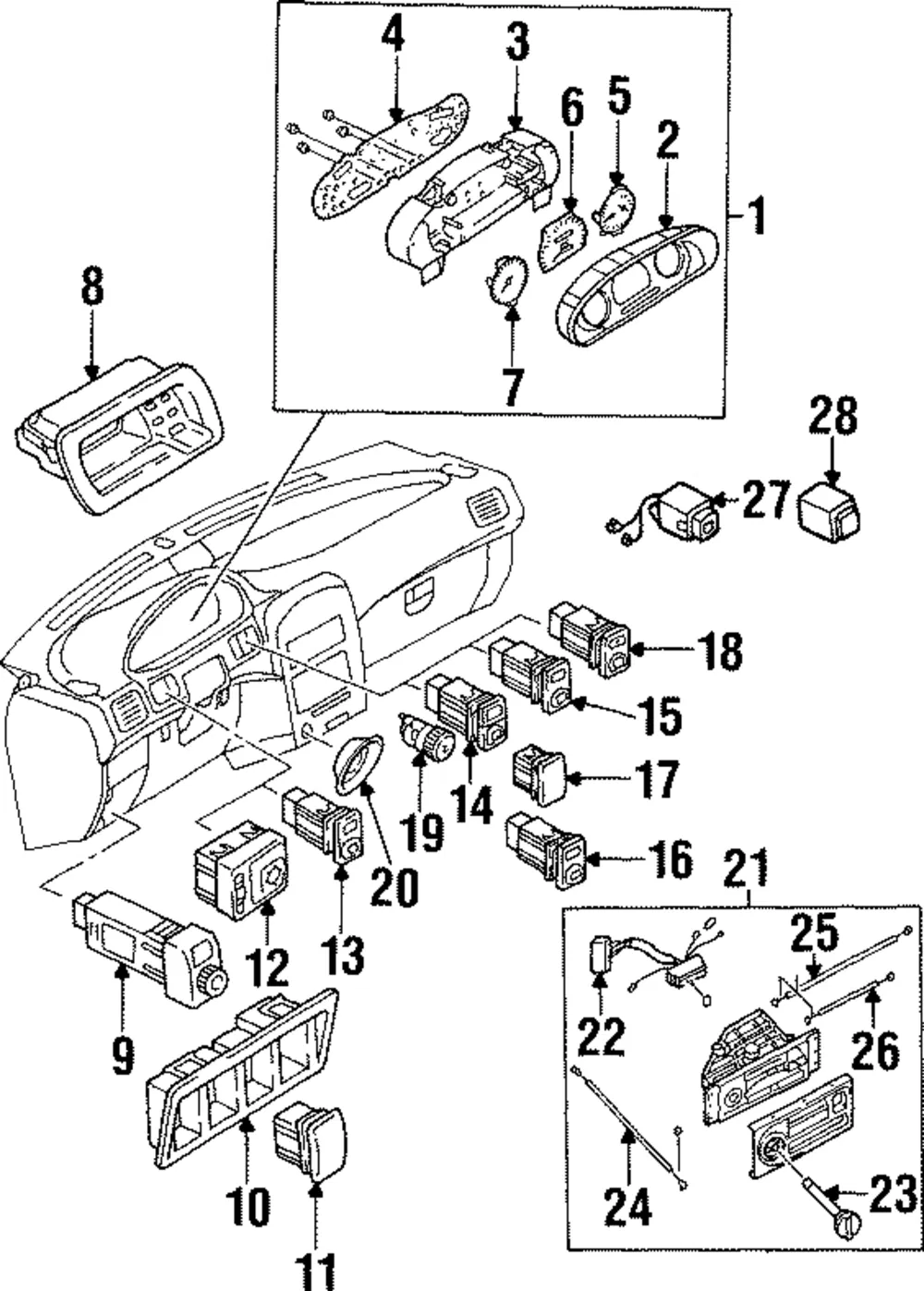 Rear Wiper Switch - Kia (0K012-67540)