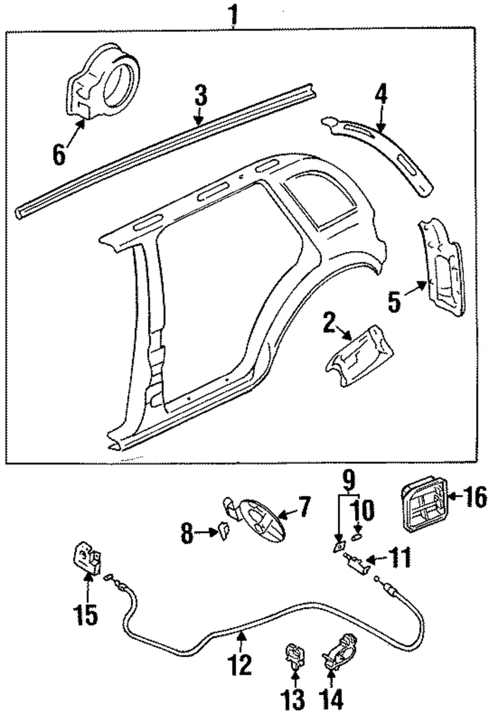 Tail Lamp Pocket - Passenger Side (RH) - Kia (0K018-70820)