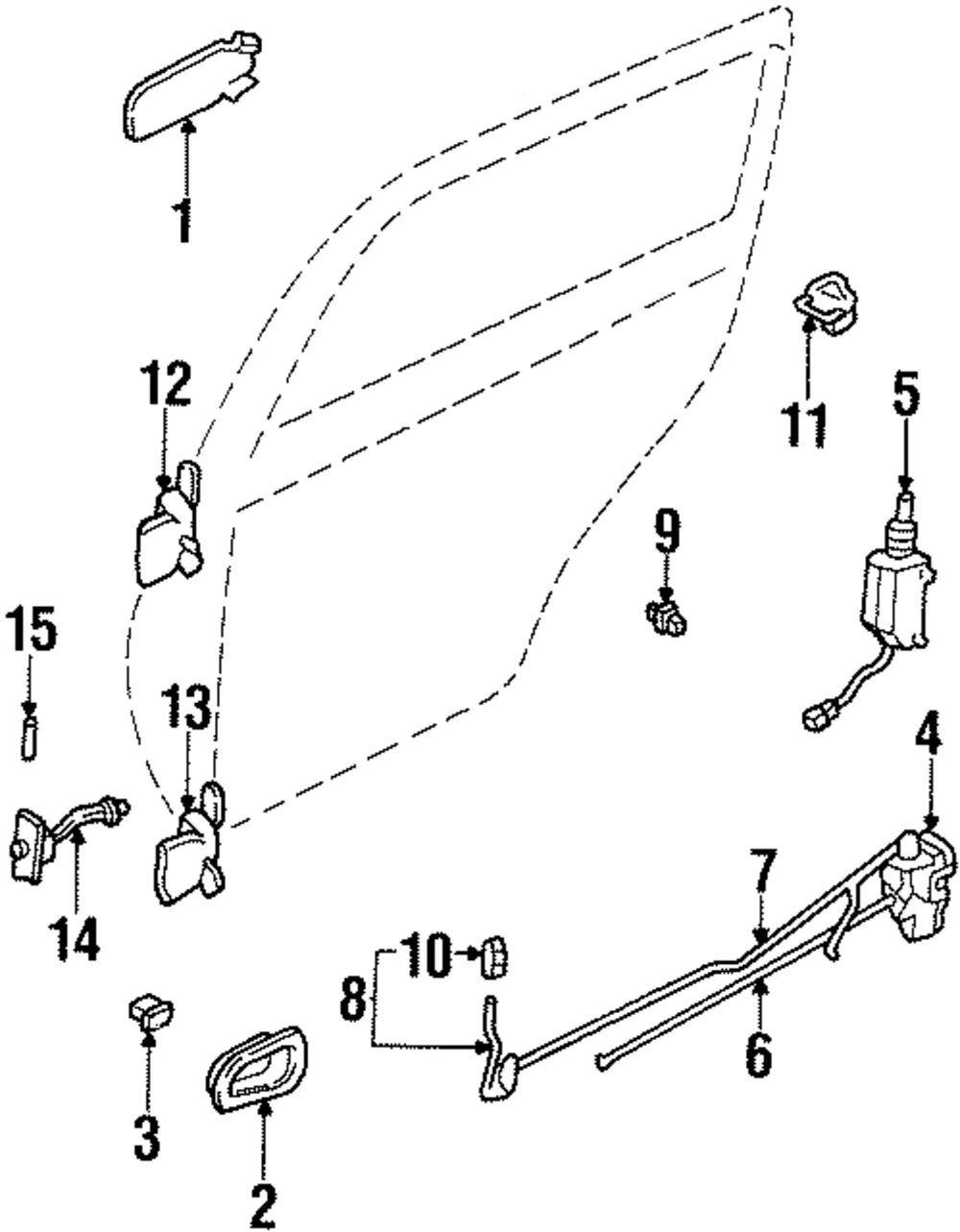 Lock Actuator - Passenger Side (RH) - Kia (0K01G-72350B)