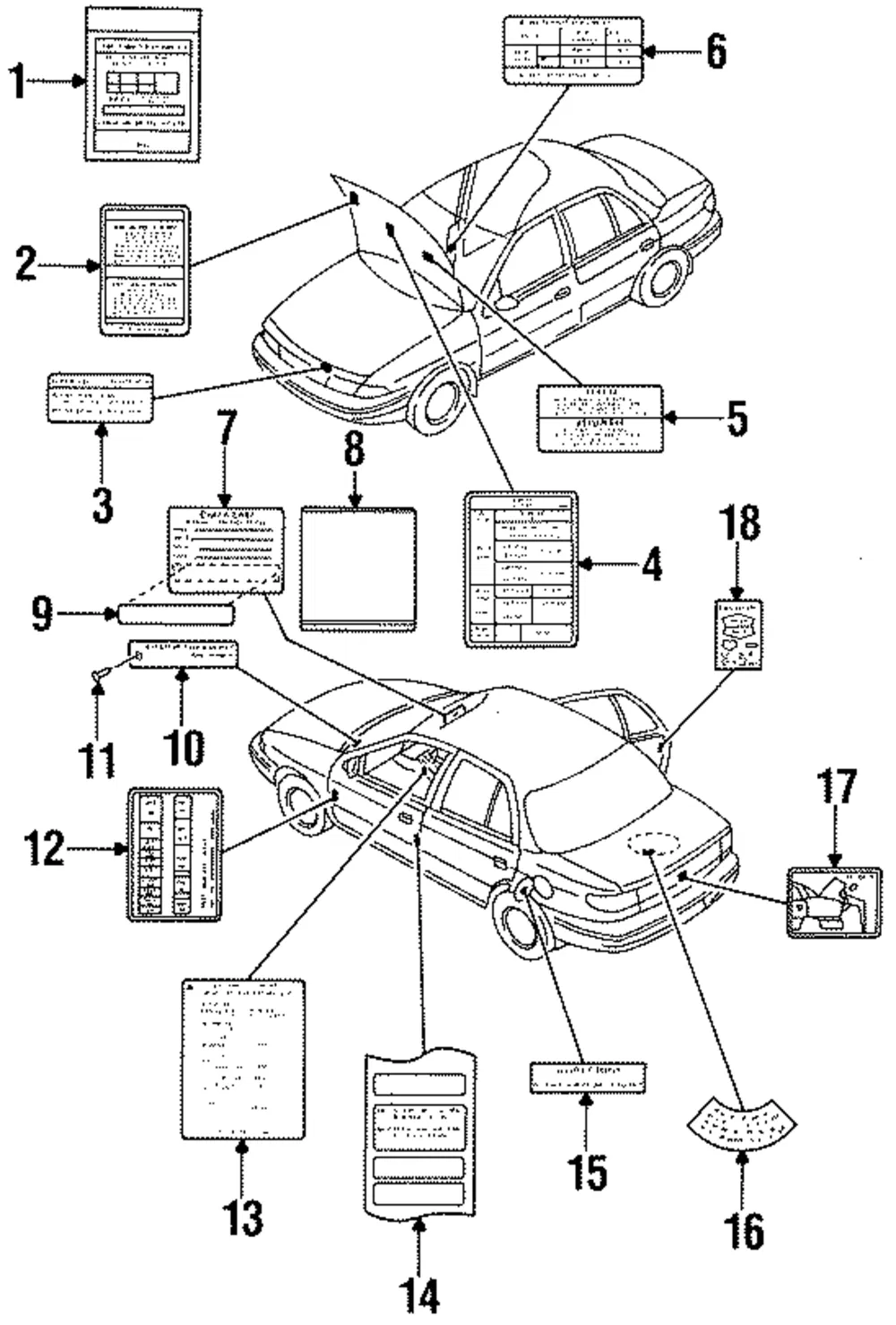Fuse Box Label - Kia (0K201-66731B)