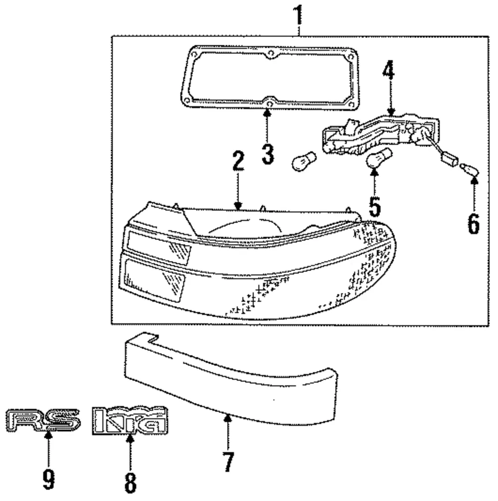 Tail Lamp Assembly - Driver's Side (LH) - Kia (0K20B-51160A)