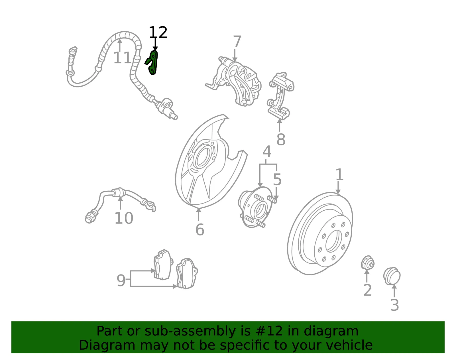 ABS Sensor Bracket - Kia (0K216-43723) - view 2