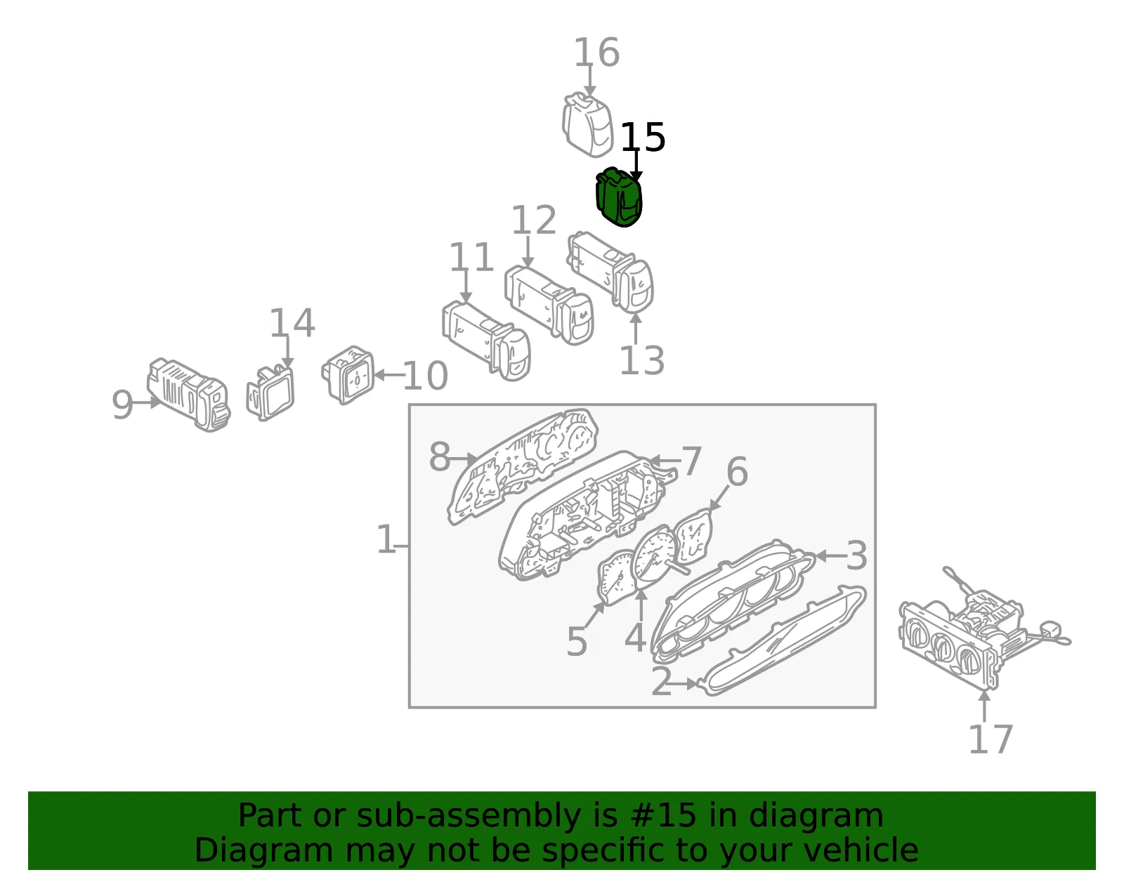 Switch Cover - Kia (0K2A1-55225) - view 2