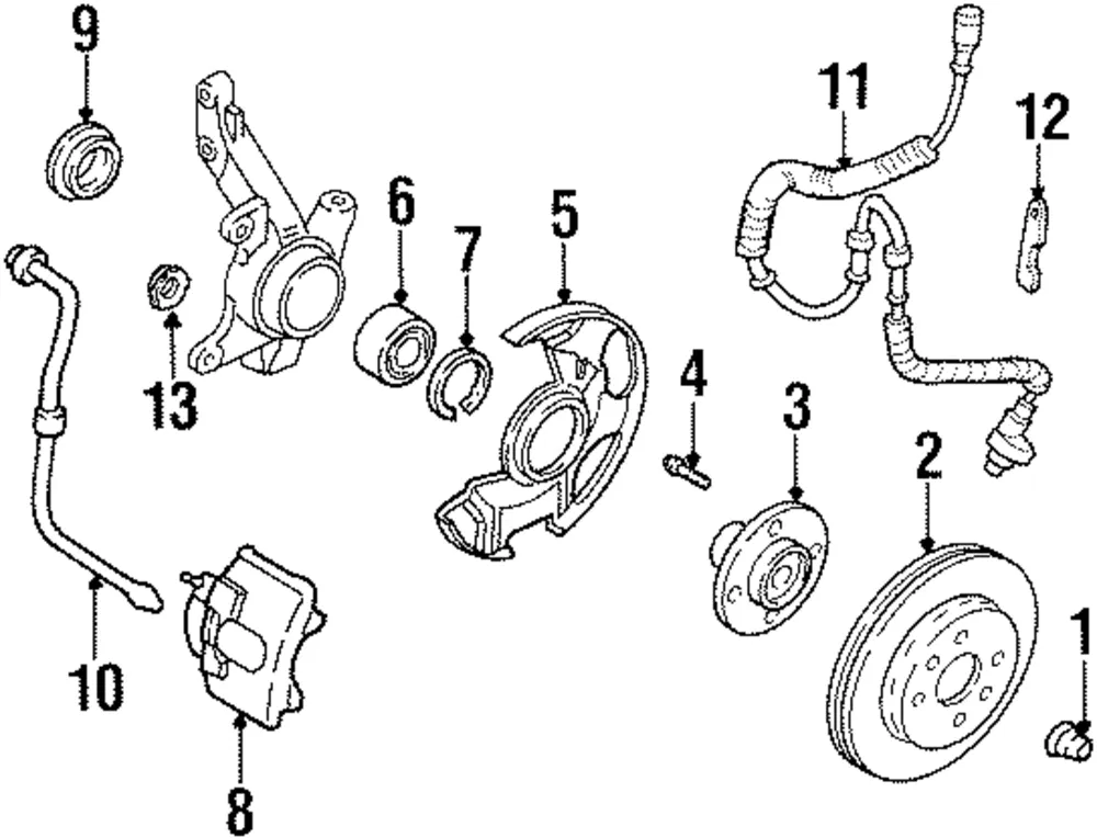 Front Speed Sensor - Kia (0K2A3-43701)