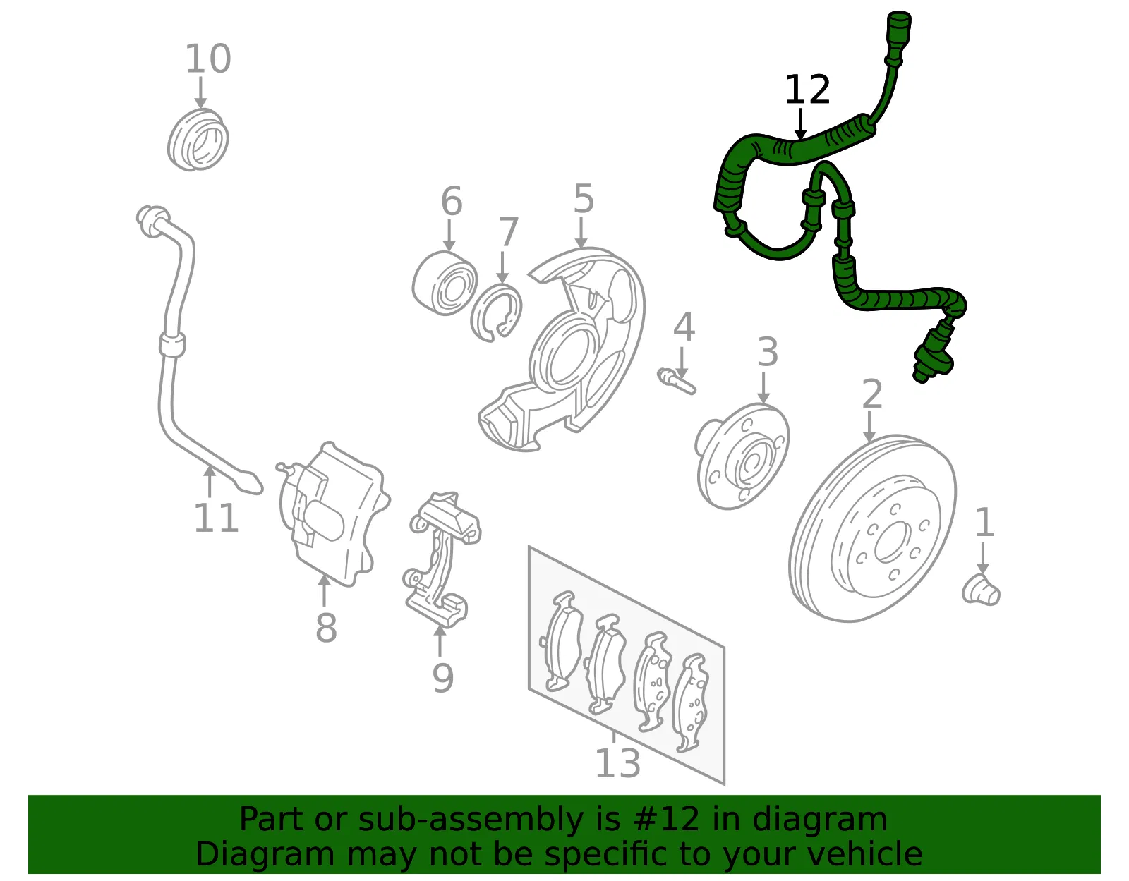 Front Speed Sensor - Kia (0K2A4-43701B) - view 2
