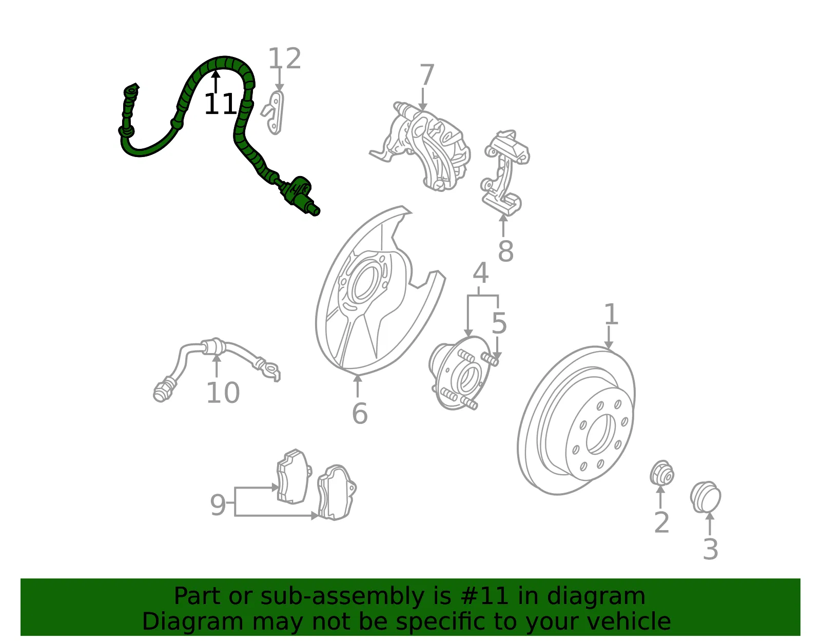 Rear Speed Sensor - Kia (0K2A4-43711B) - view 2