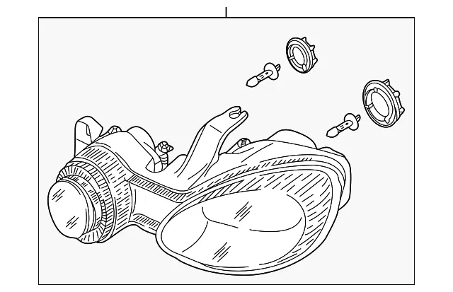 Headlamp Assembly - Passenger Side (RH) - Kia (0K2DJ-51030)