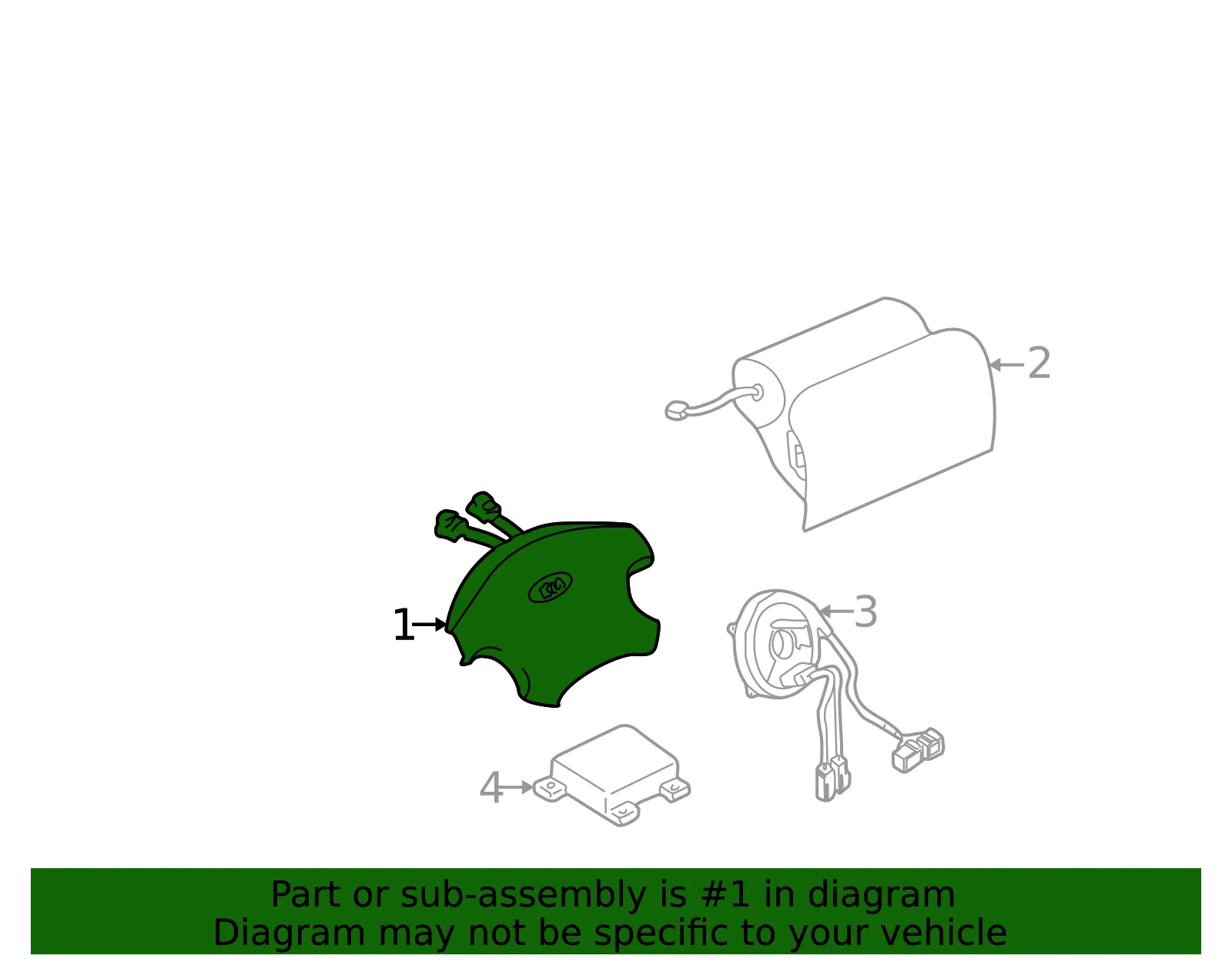 Driver Inflator Module - Kia (0K2DJ-57K00A02) - view 2