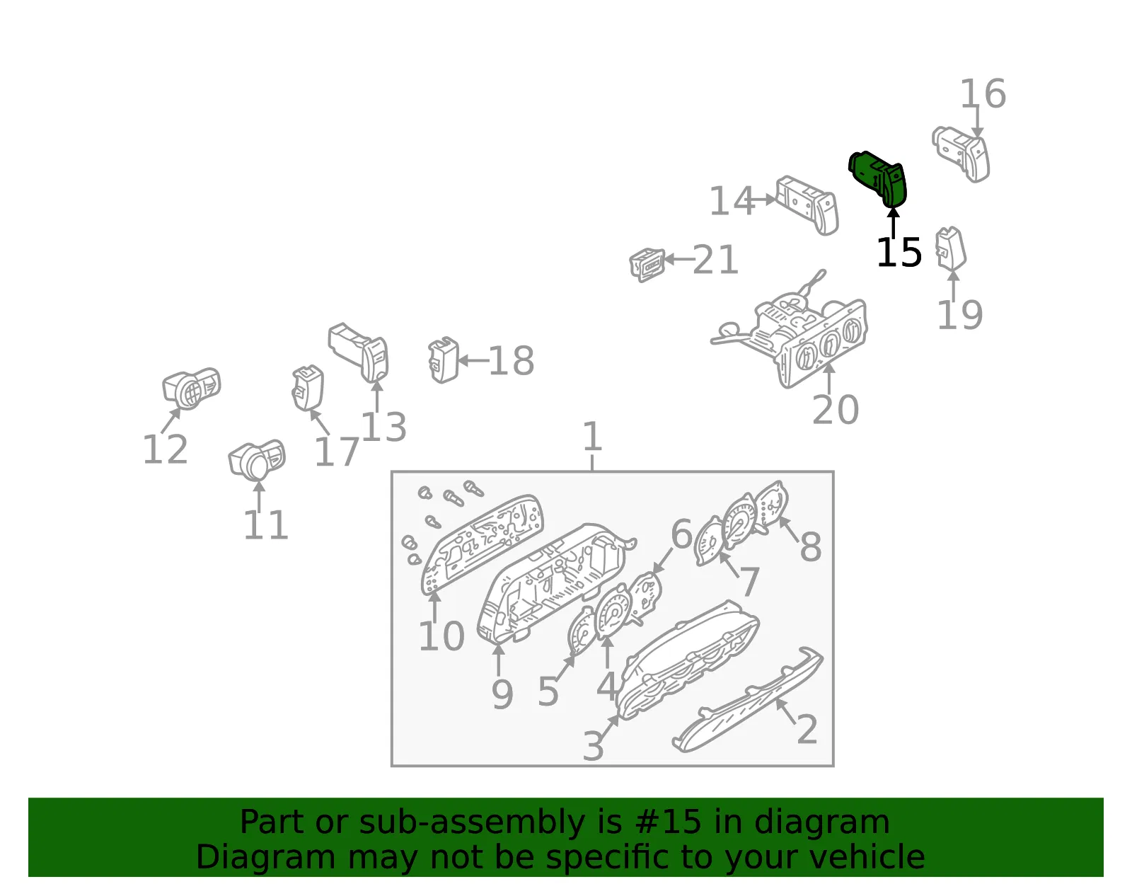 Hazard Switch - Kia (0K2N1-664H0A) - view 2