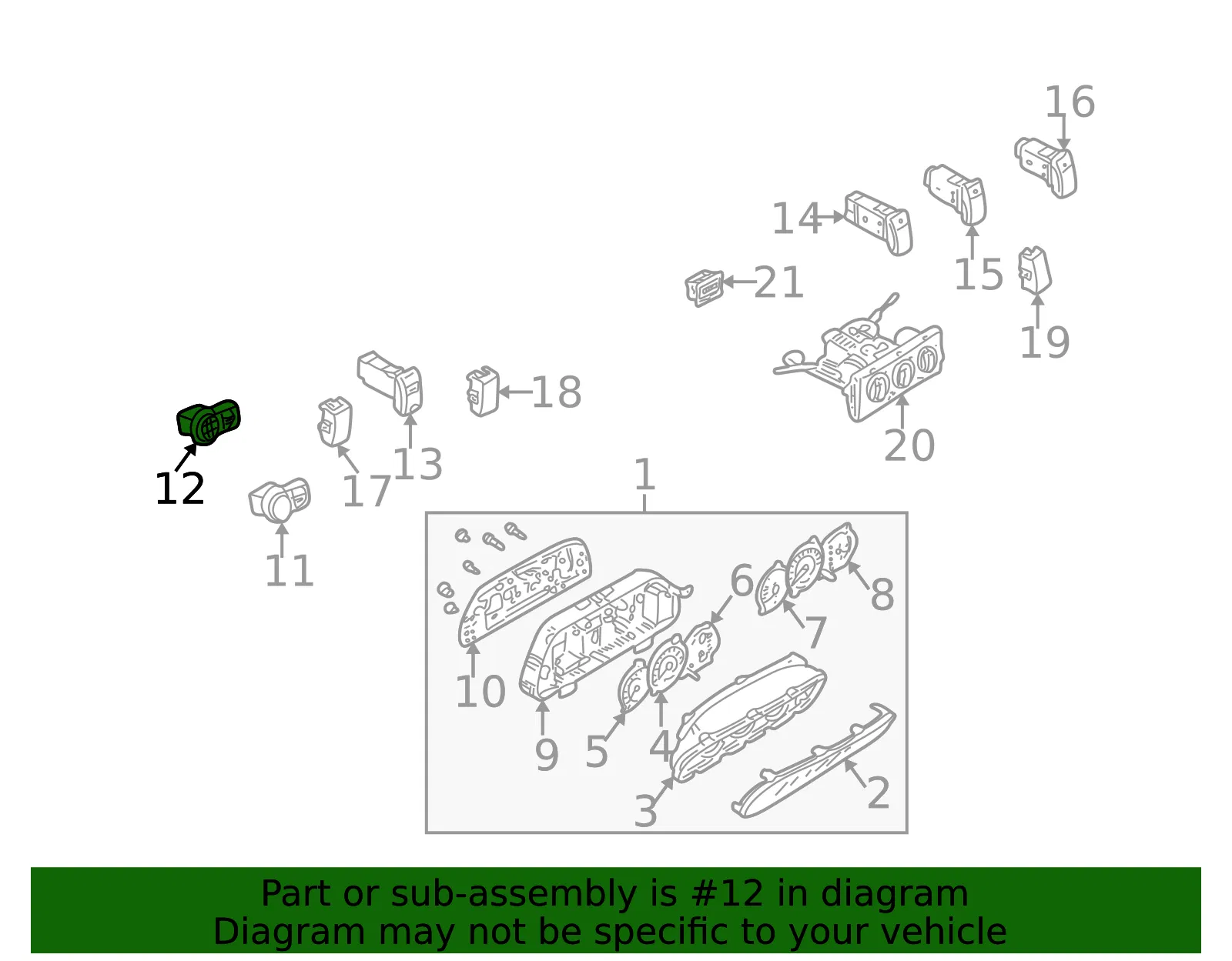 Mirror Switch - Kia (0K2N5-66600) - view 2