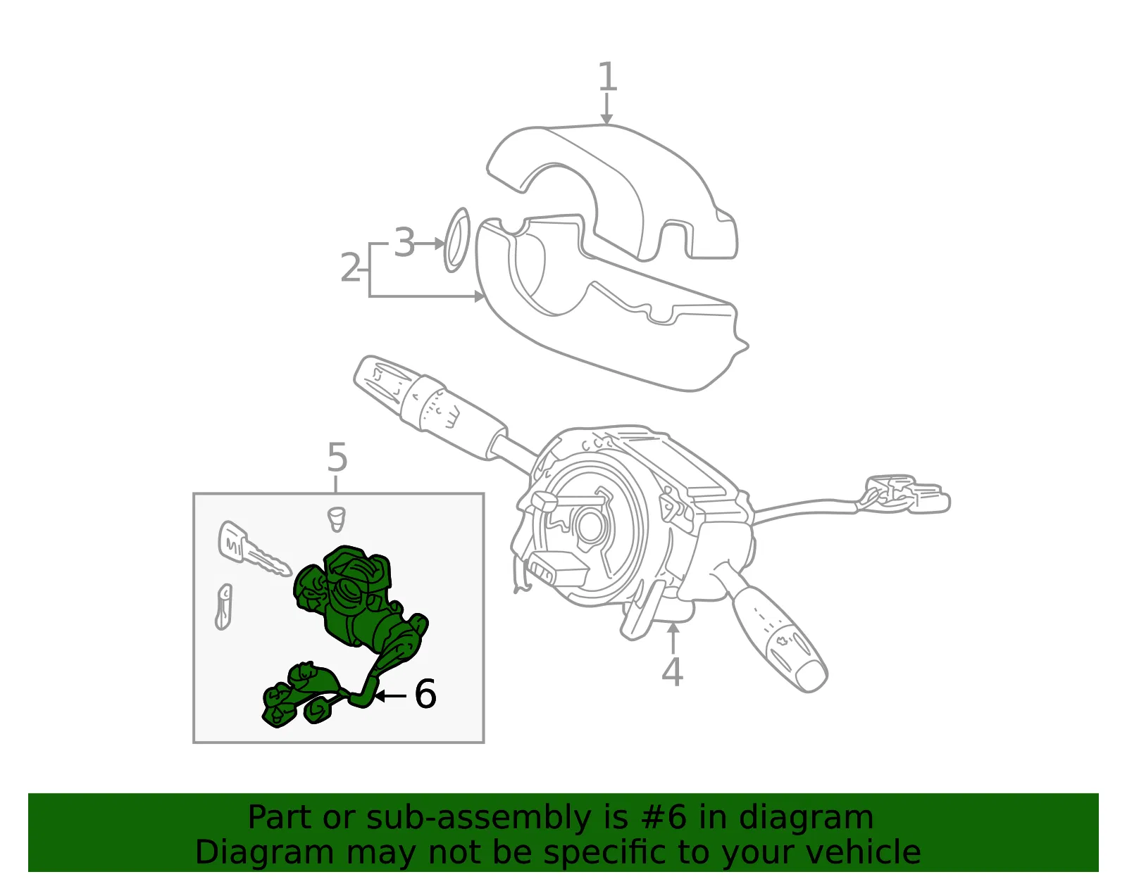 Ignition Switch - Kia (0K2NJ-66154) - view 2