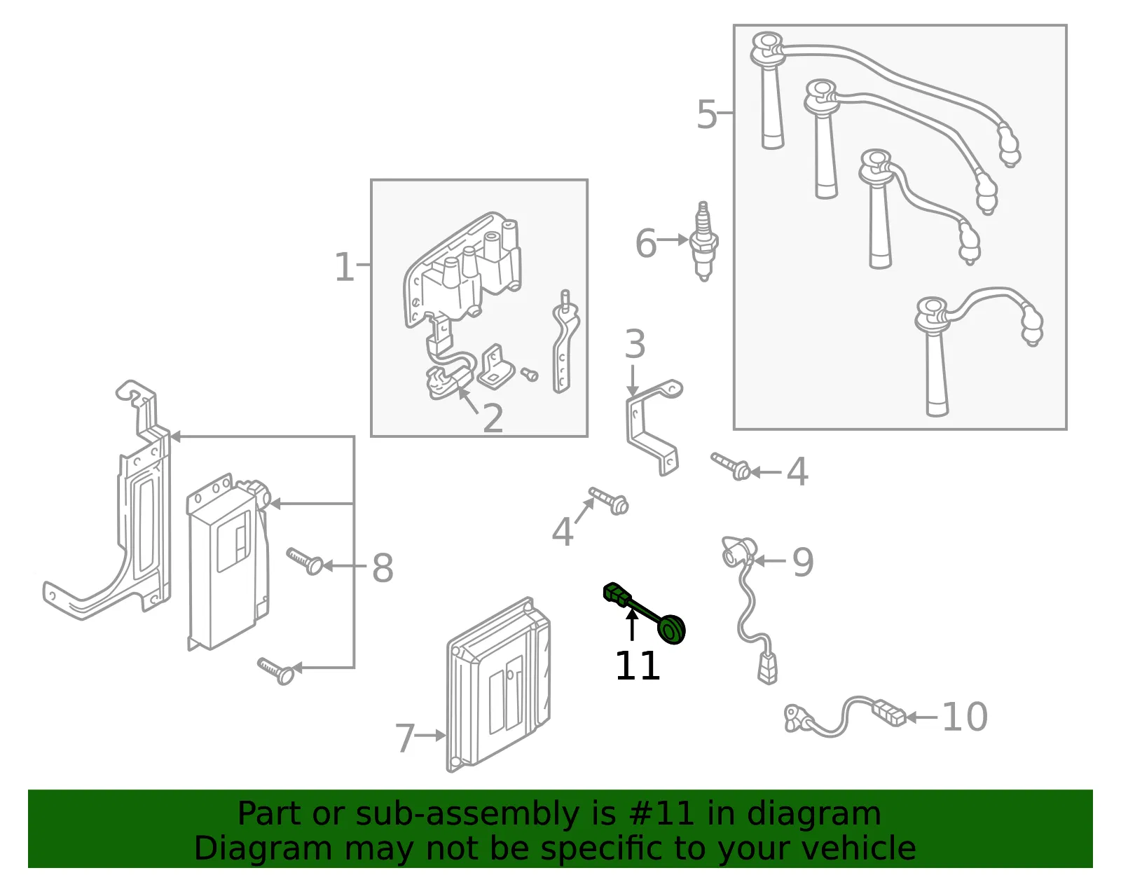 Knock Sensor - Kia (0K30A-18921) - view 2