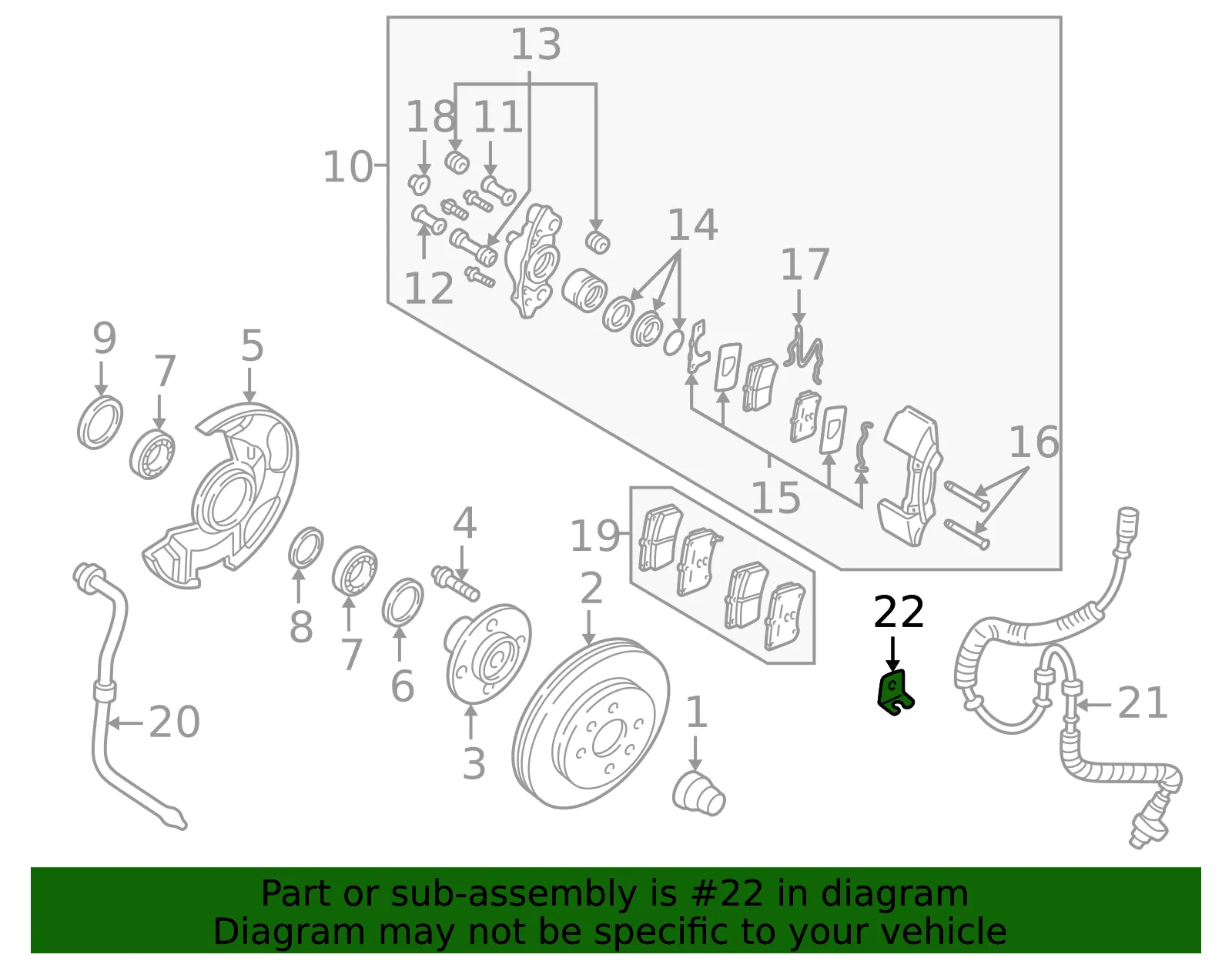 ABS Sensor Wire Bracket - Kia (0K31L-43723) - view 2