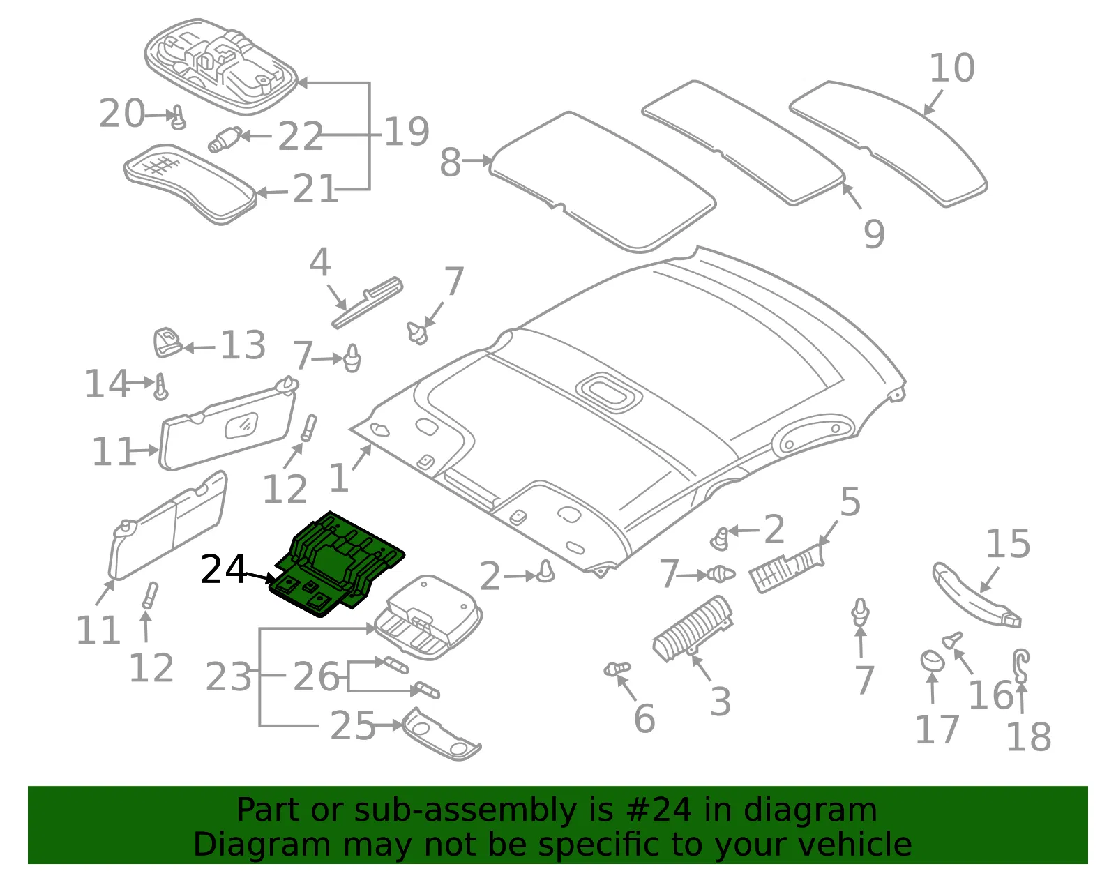 Reading Light Bracket - Kia (0K34W-51419) - view 2