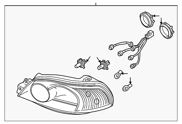 Headlamp Assembly - Passenger Side (RH) - Kia (0K52Y-51030A)