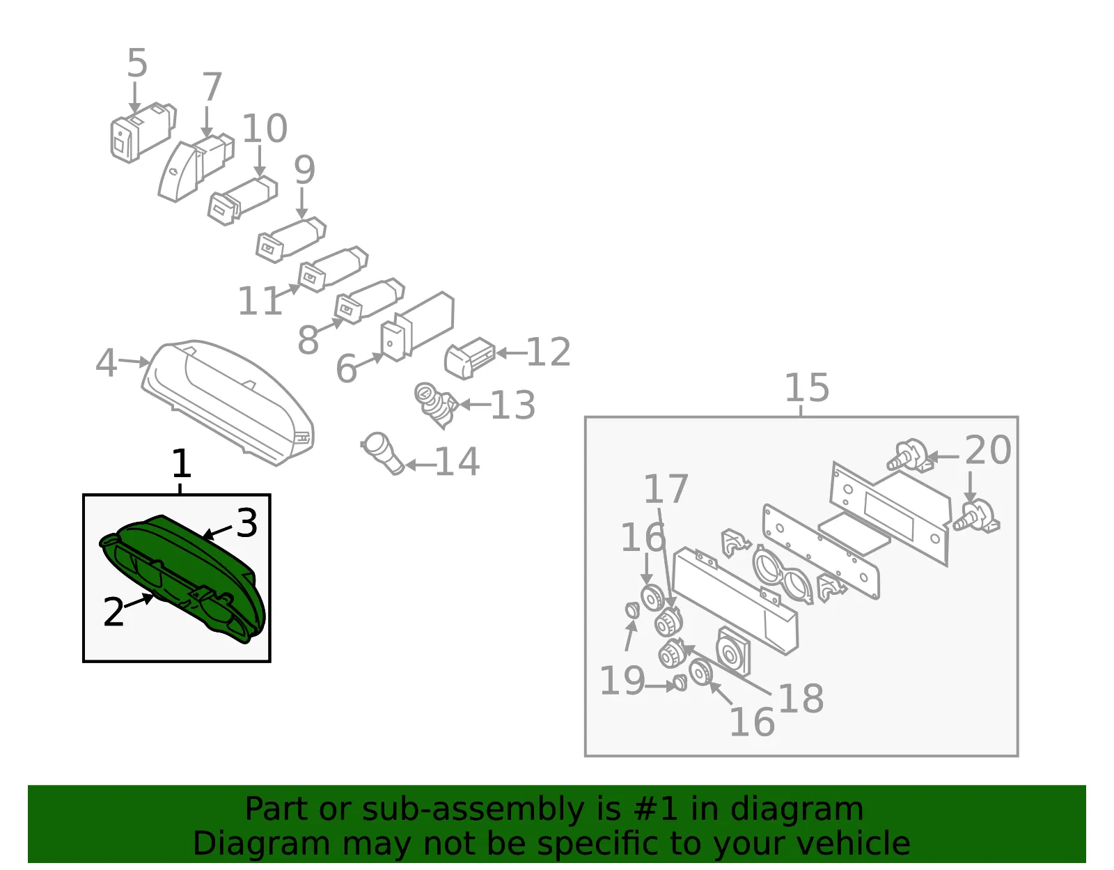Instrument Cluster - Kia (0K52Y-55430) - view 2