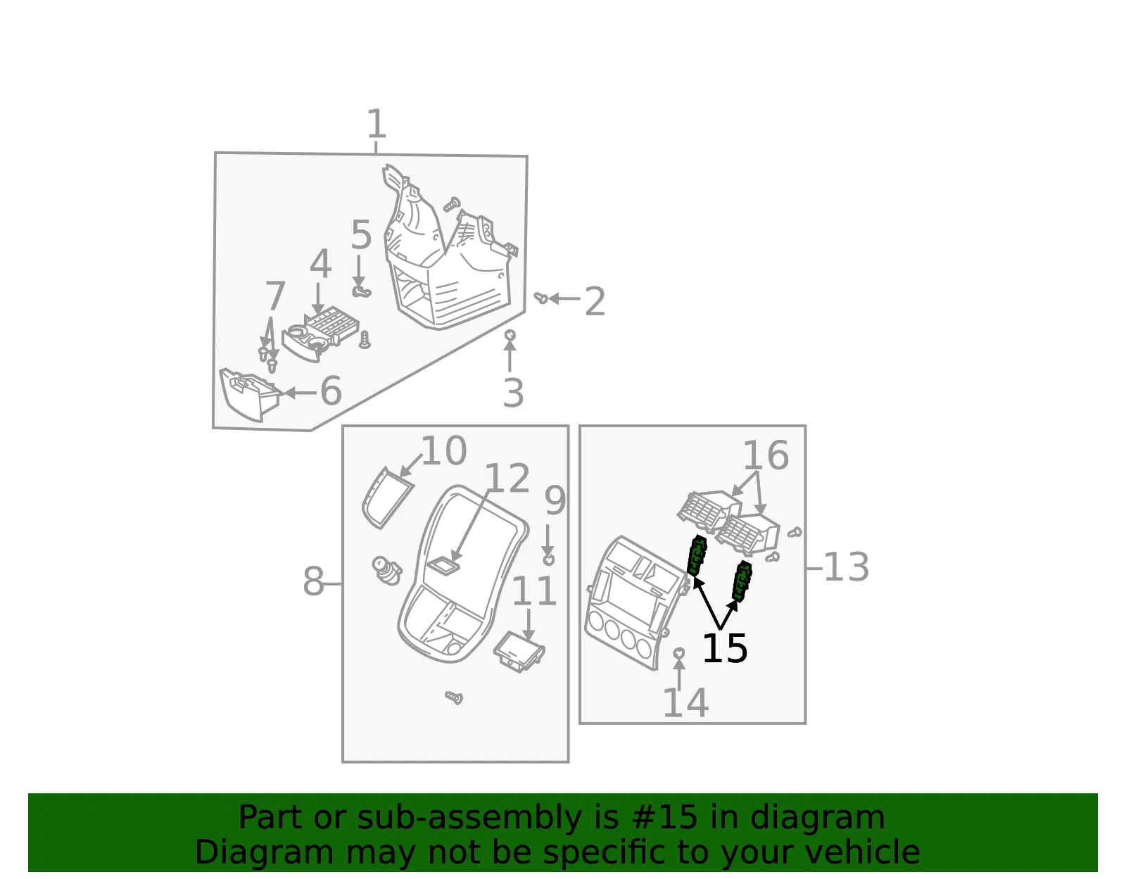 Switch Bezel - Kia (0K53A-55313) - view 2