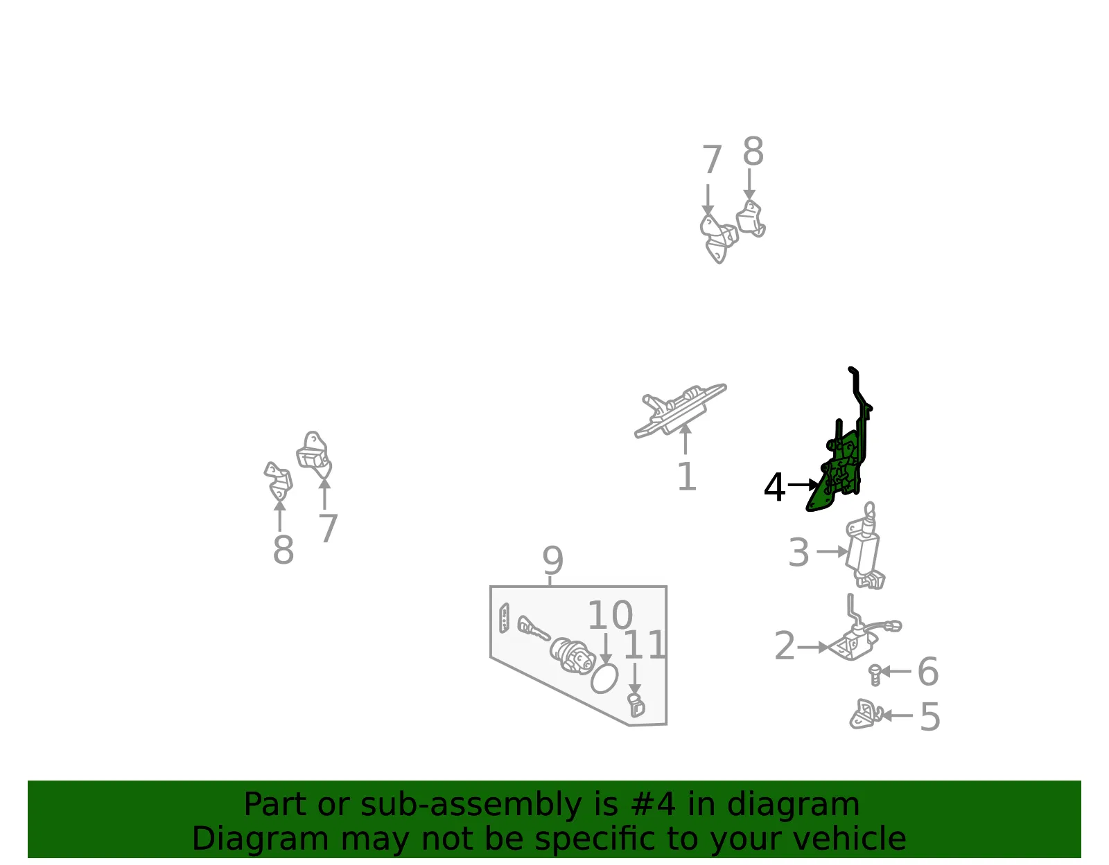 Lock Actuator - Kia (0K53A-62380B) - view 2