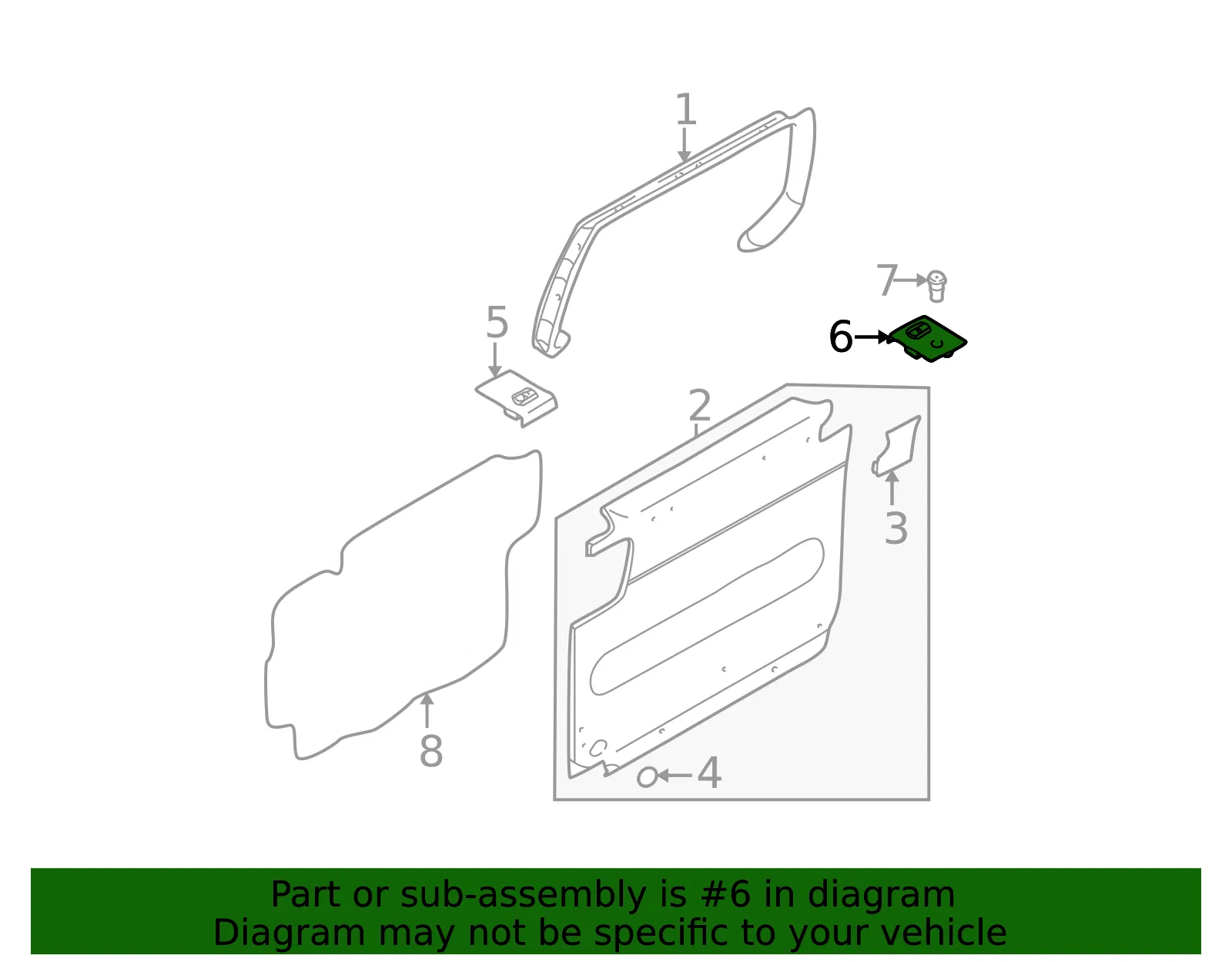 Window Switch - Kia (0K53A-66370ACY) - view 2