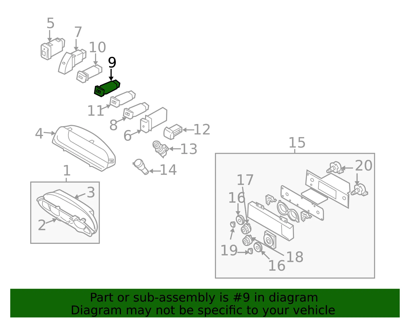 Lamp Switch - Kia (0K53A-66450) - view 2