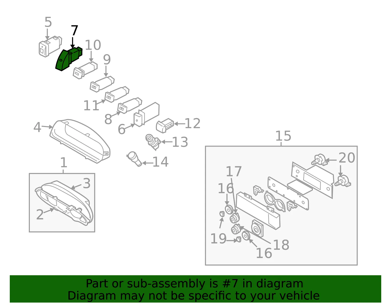 Hazard Switch - Kia (0K53A-664H0A) - view 2