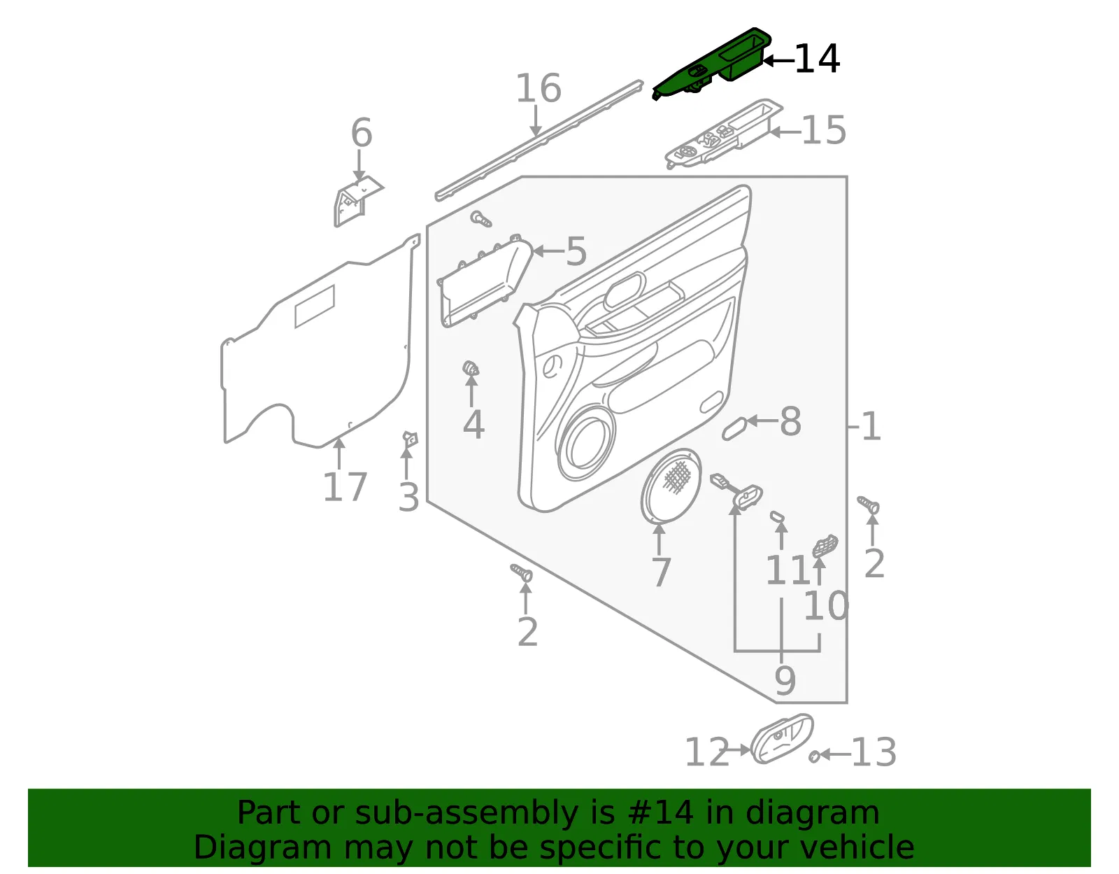 Window Switch - Kia (0K53C-66360GE) - view 2