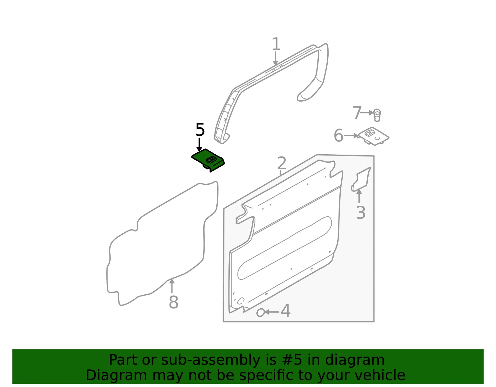 Window Switch - Kia (0K53E-66380ACY) - view 2