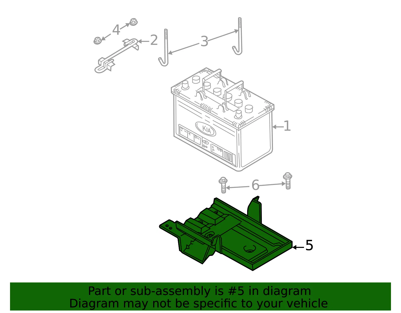 Battery Tray - Kia (0K552-56120B) - view 2