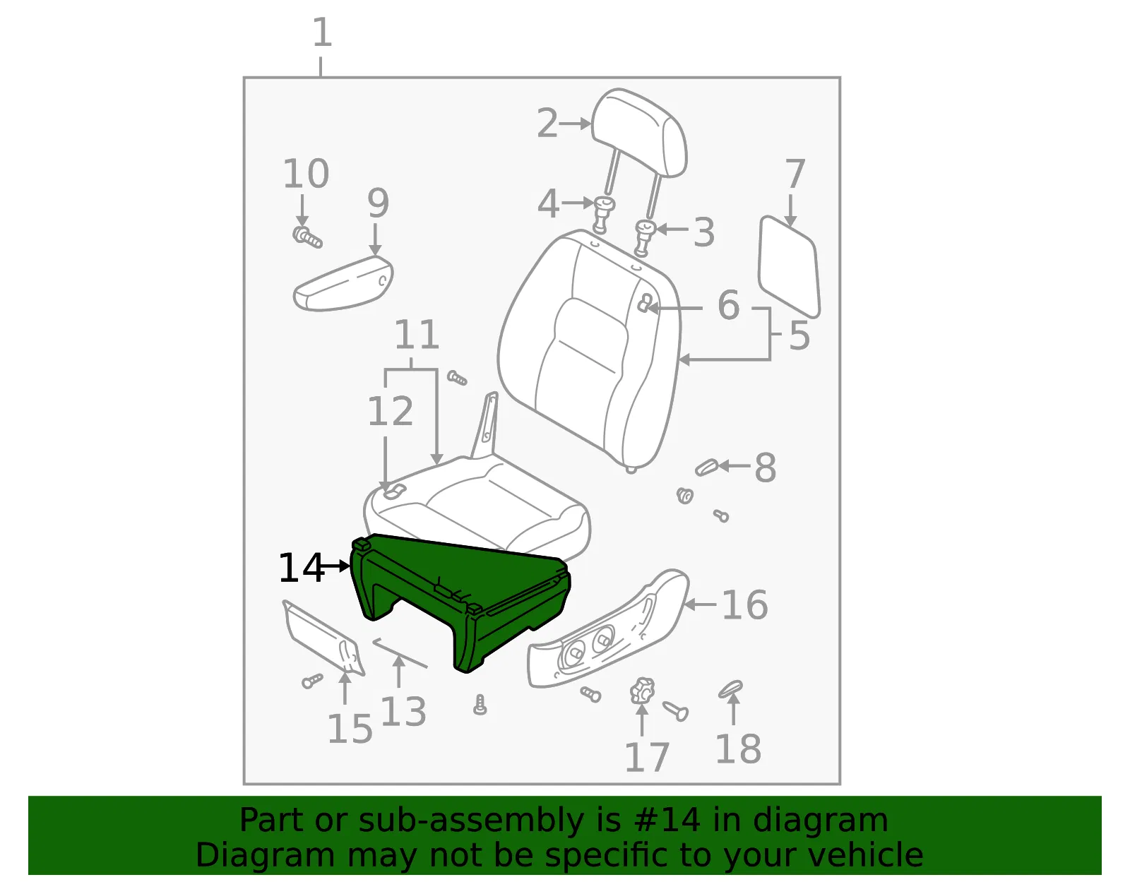 Pedestal - Driver's Side (LH) - Kia (0K552-88119AGE) - view 2