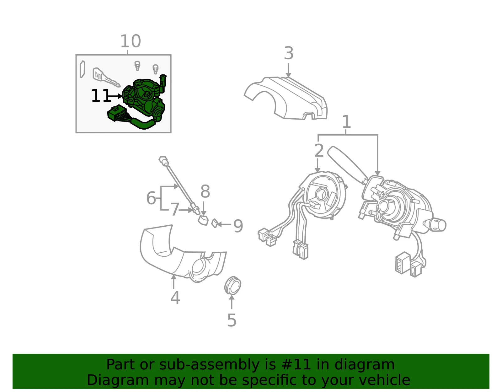 Ignition Switch - Kia (0K55A-66154A) - view 2