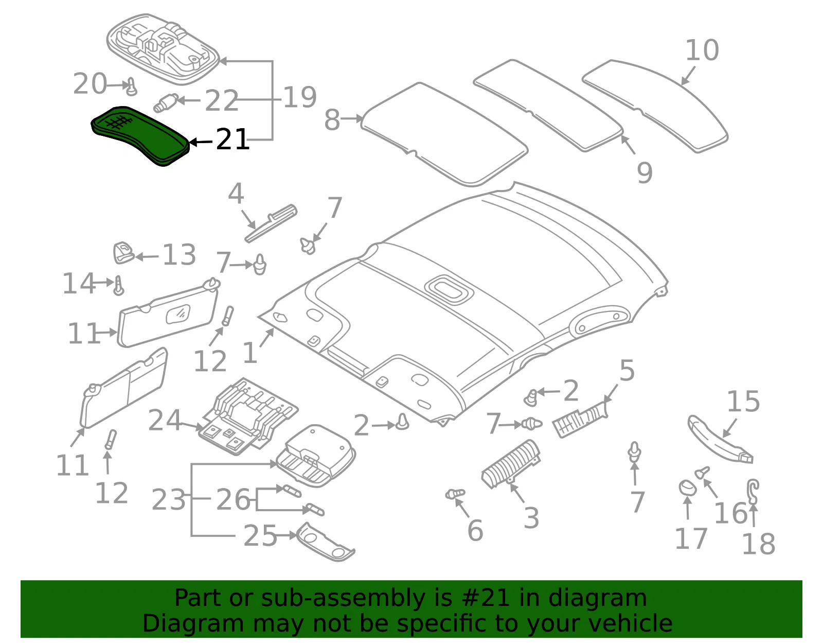 Dome Light Lens - Kia (0K9A0-51311) - view 2