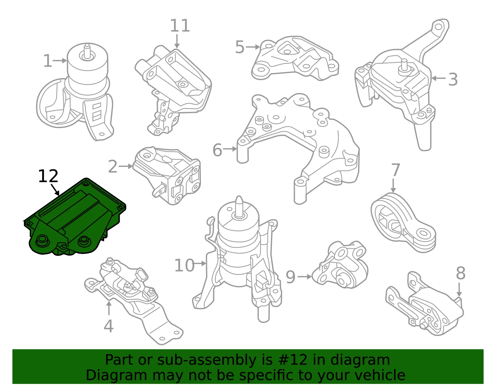 Engine Mount Control Module - Nissan (11280-3KA0A) - view 2