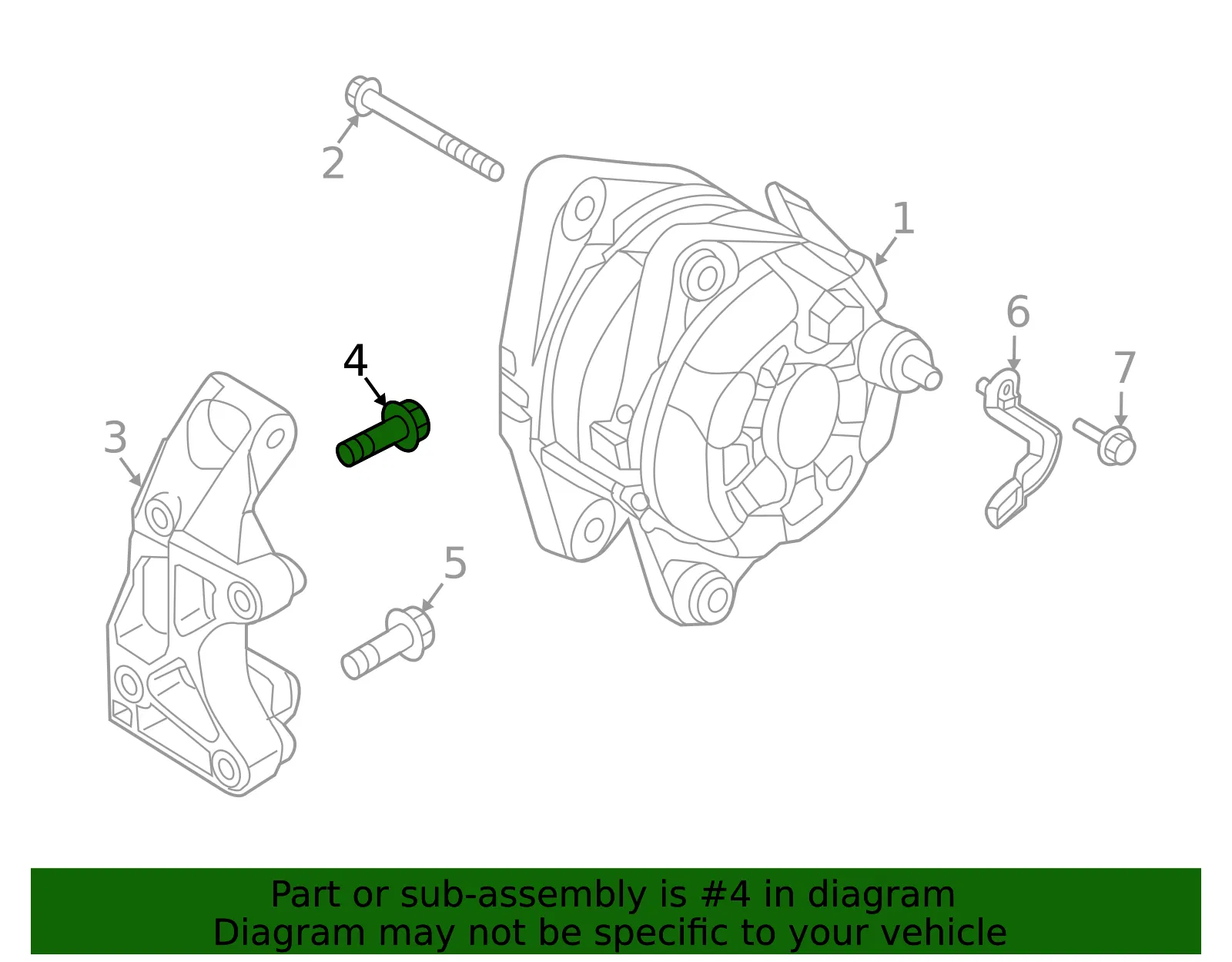 Alternator Bracket Mount Bolt - Kia (11405-10356K) - view 2