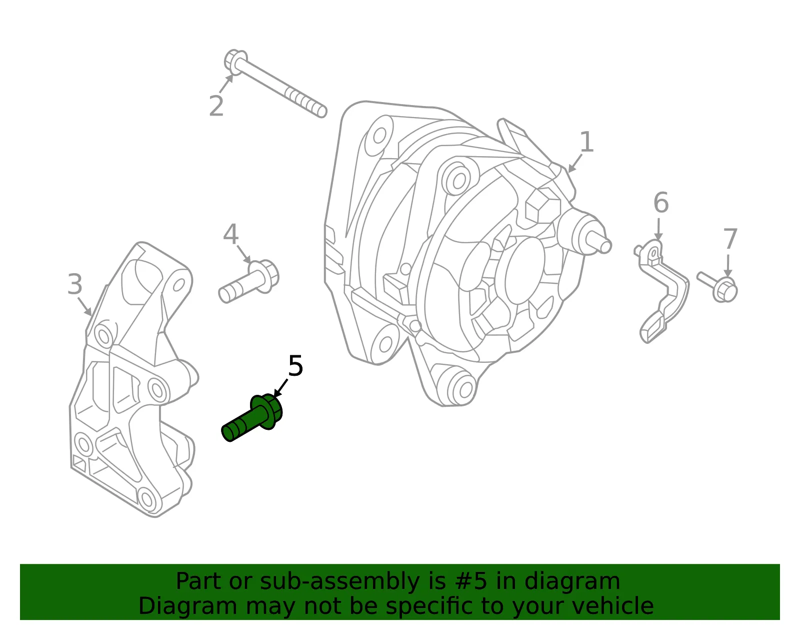 Alternator Bracket Lower Bolt - Kia (11405-10556K) - view 2