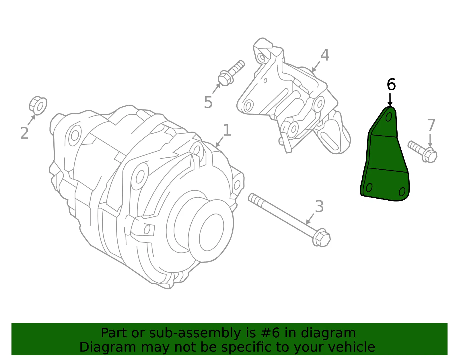 Alternator Adjusting Bracket - Nissan (11715-9FV0A) - view 2