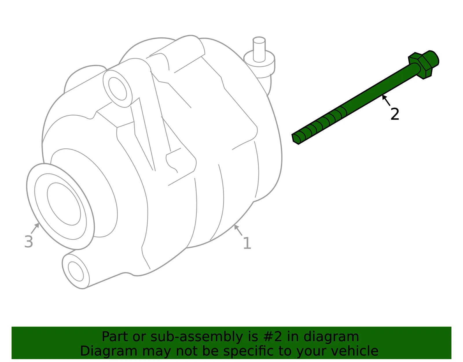 Alternator Bracket Bolt - Nissan (11916-8J10C) - view 3
