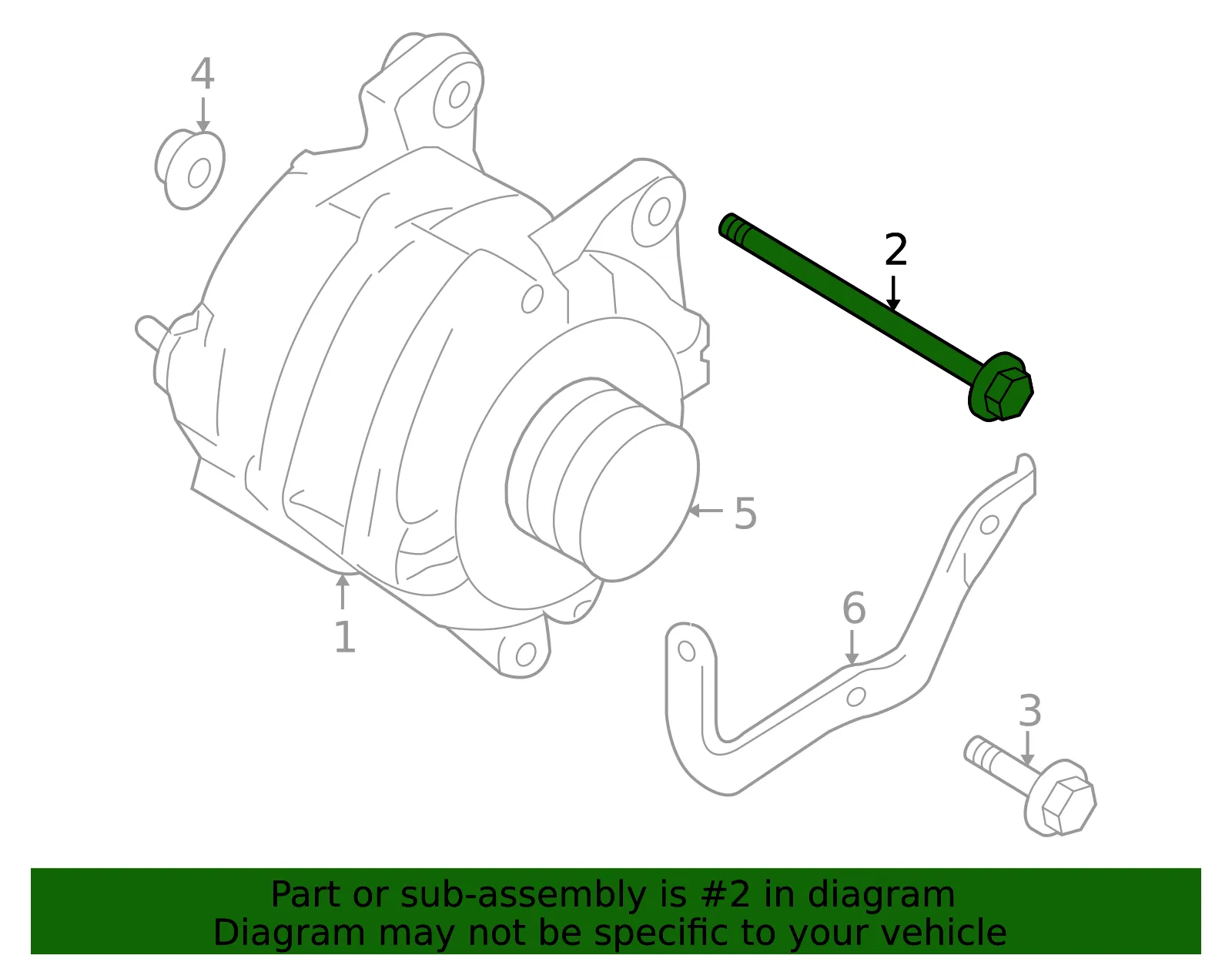 Alternator Bracket Bolt - Nissan (11916-JF00A) - view 2