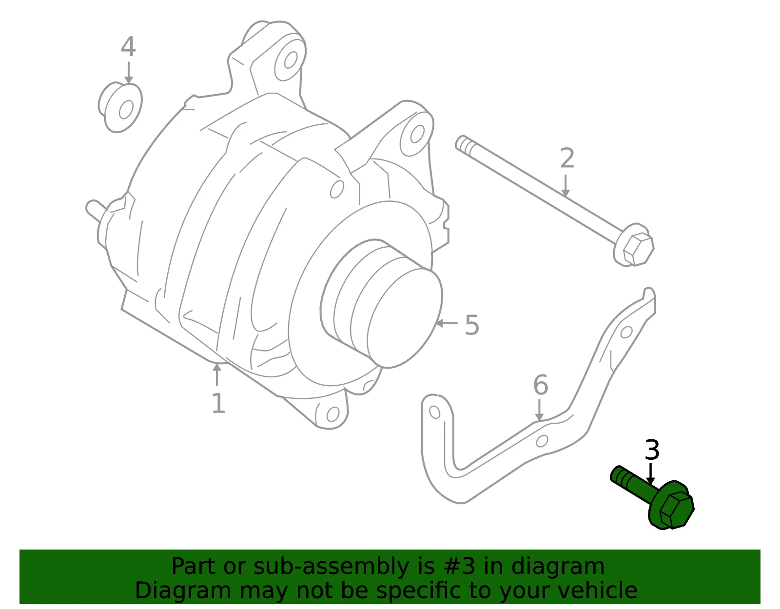 Alternator Bracket Bolt - Nissan (11916-JF01A) - view 2