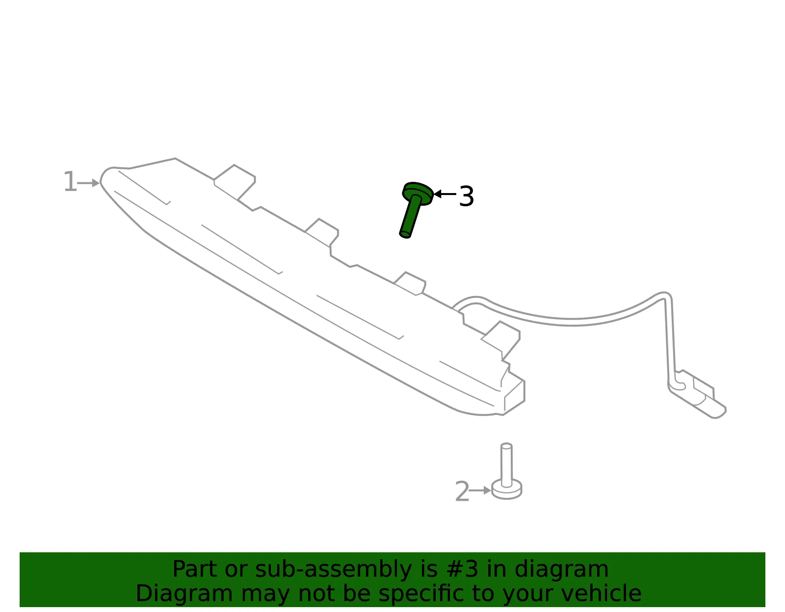 High Mount Lamp Retainer Screw - Kia (12431-03127K) - view 2
