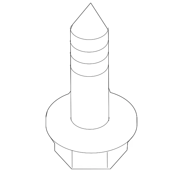 Center High Mount Stop Light Cover Screw - Kia (12493-04127E)