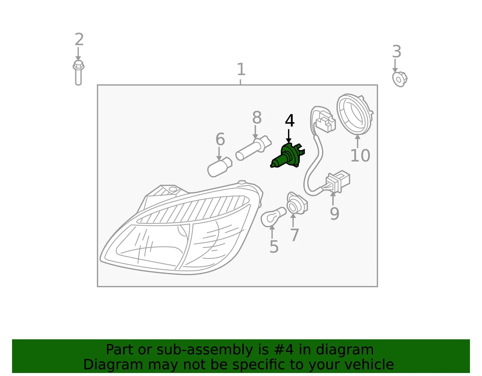 Headlamp Bulb - Kia (18649-60556L) - view 2