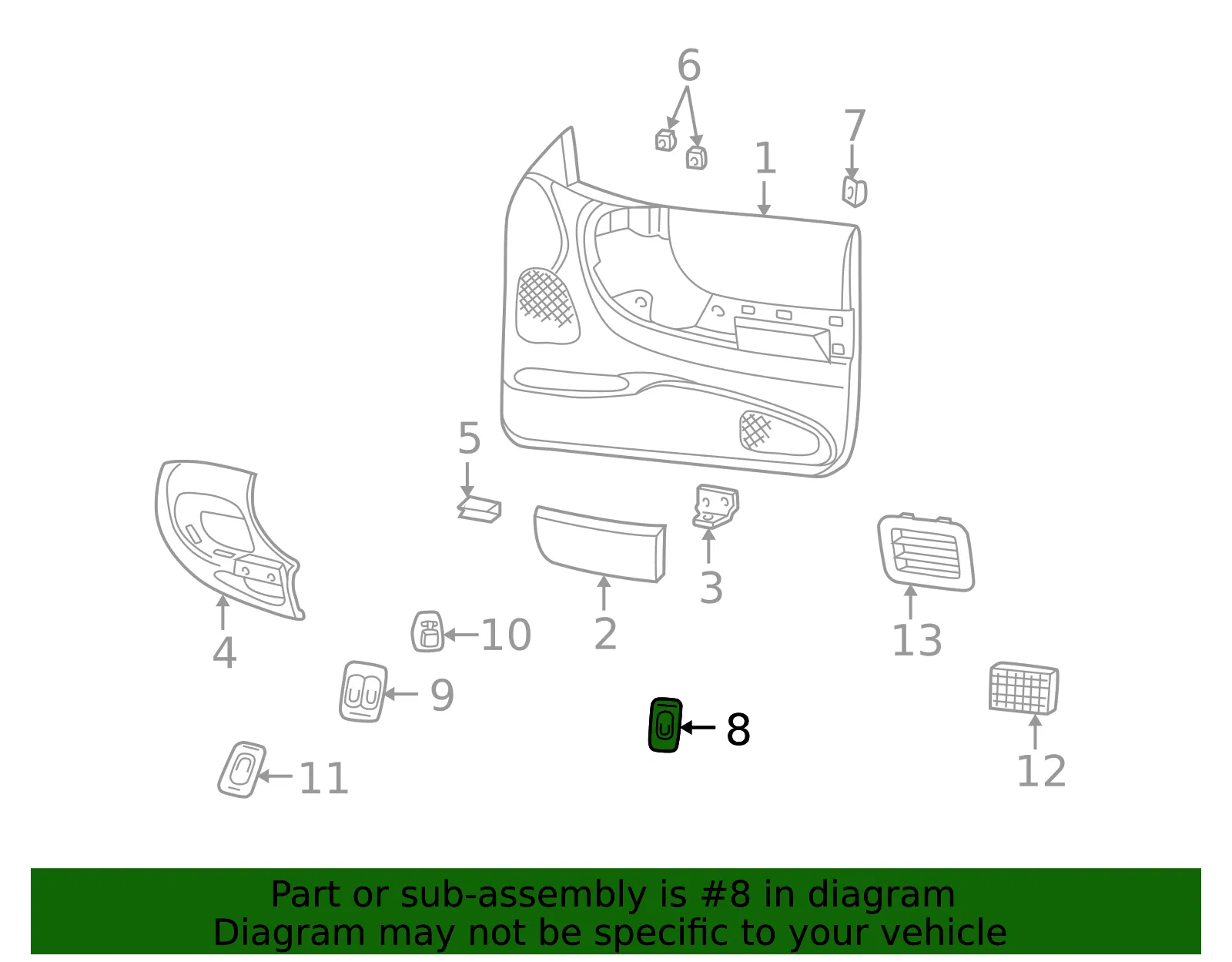 Window Switch - Passenger Side (RH) - Mazda (1FAA-66-350) - view 2