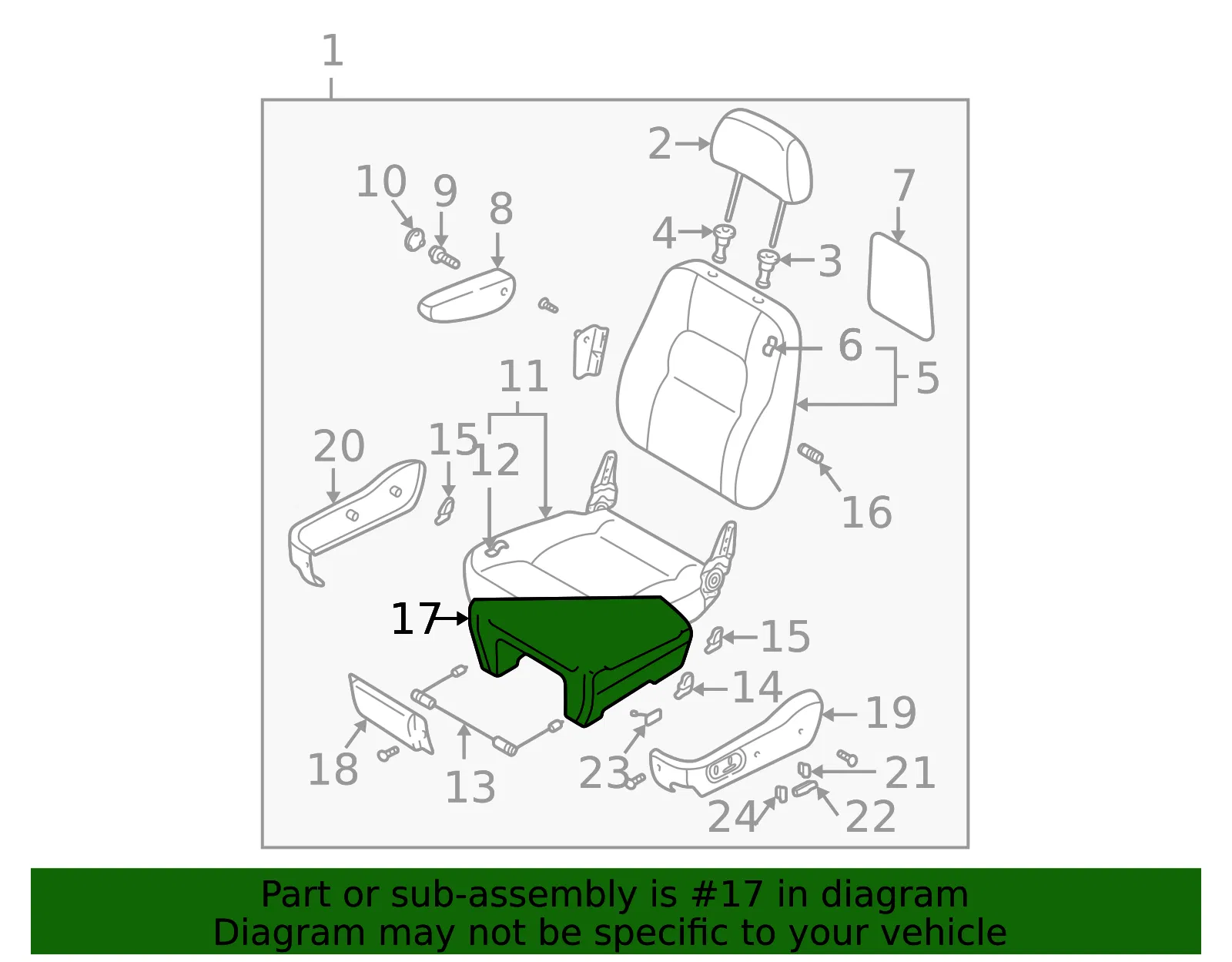 Pedestal - Driver's Side (LH) - Kia (1K55D-88119ACY) - view 2