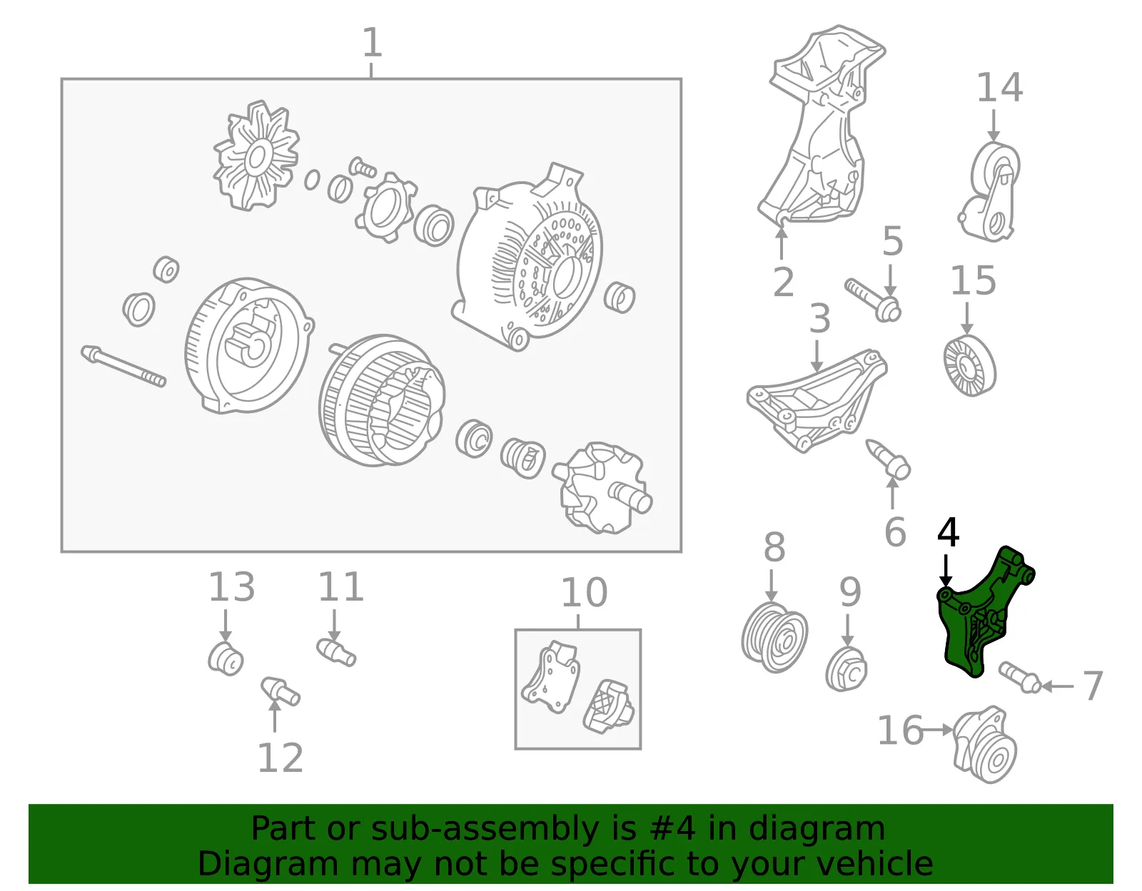 Alternator Mount Bracket - Mazda (1f2218371) - view 2